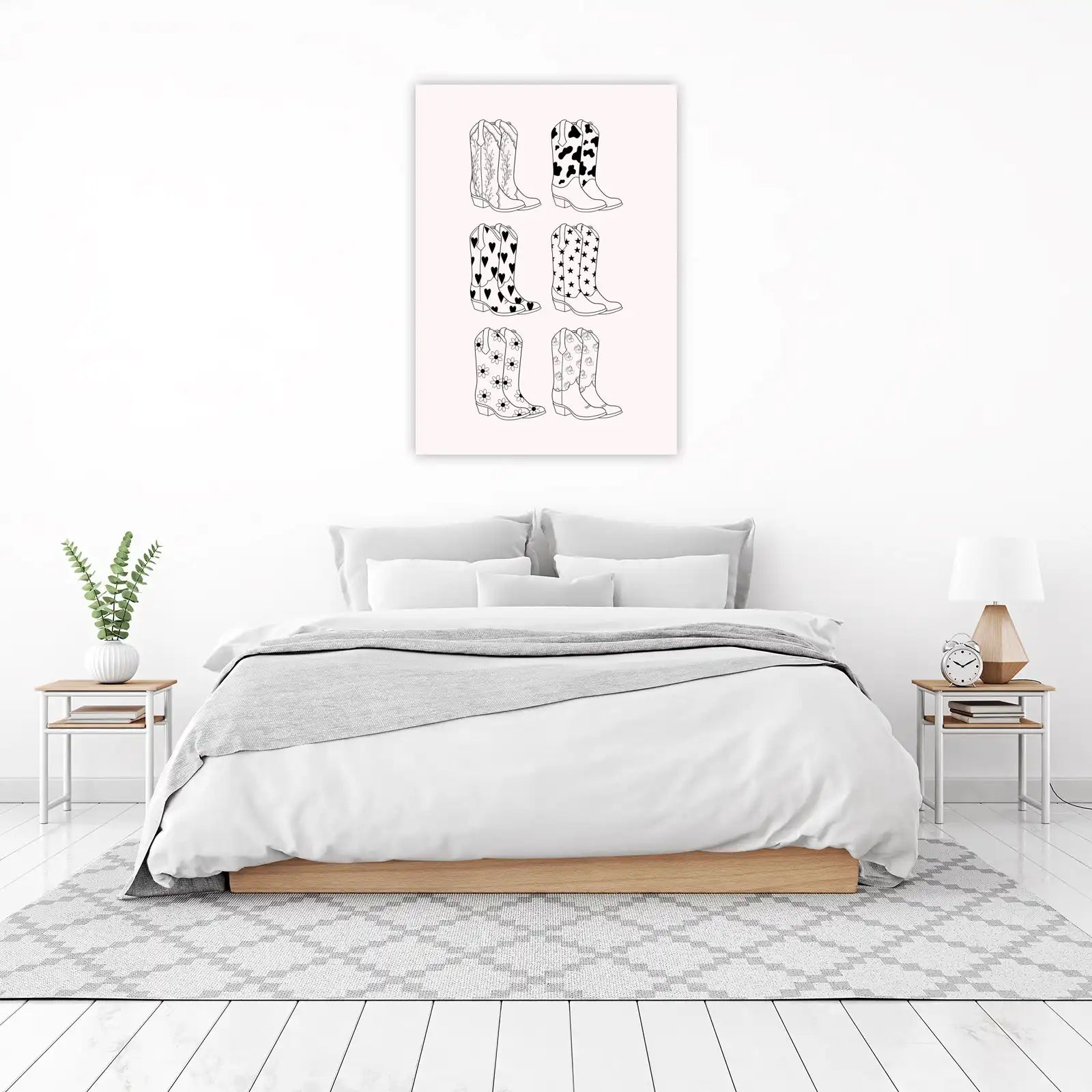 Trendy Cowboy Boots Collage Wall Art