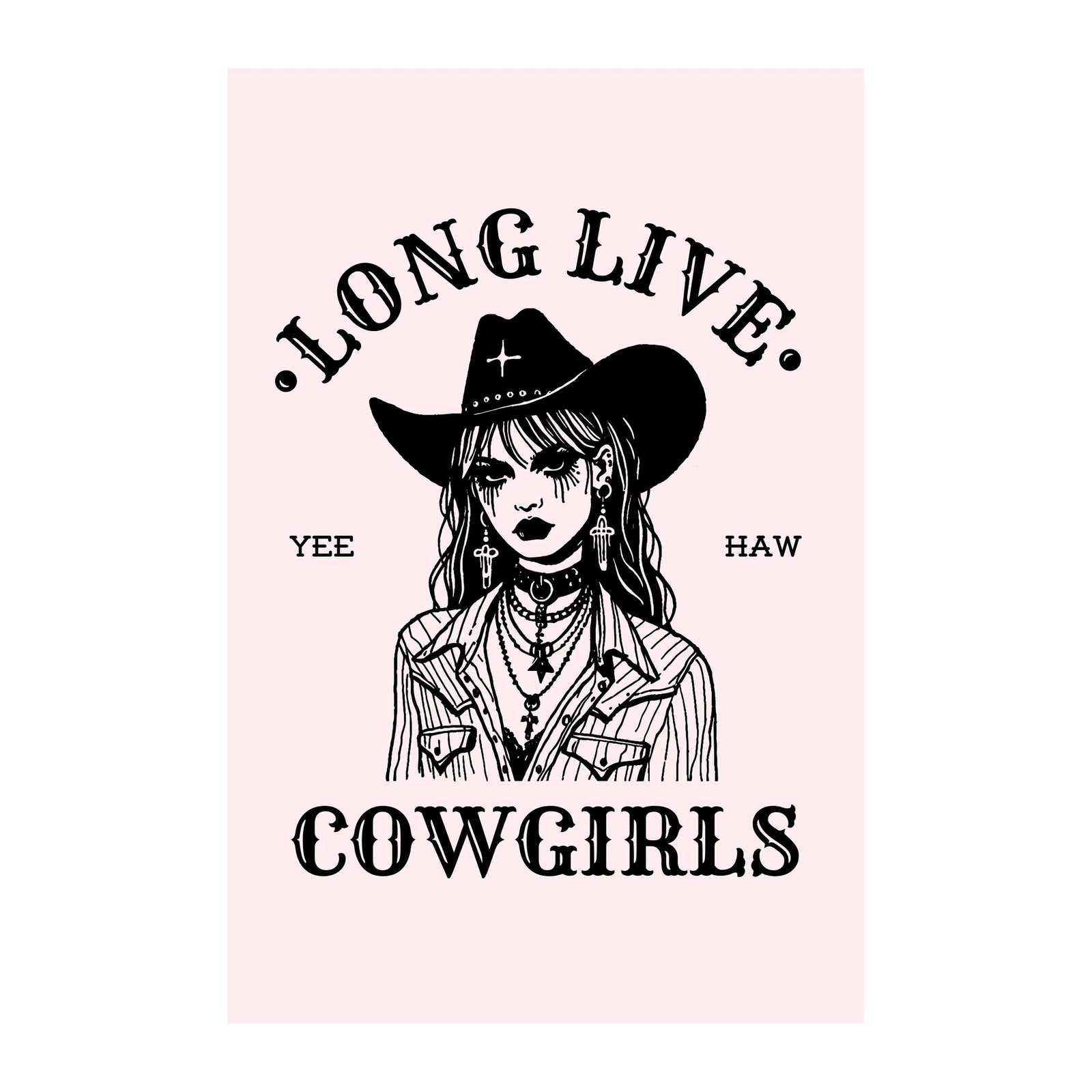 Gothic Cowgirl Yee Haw Wall Art