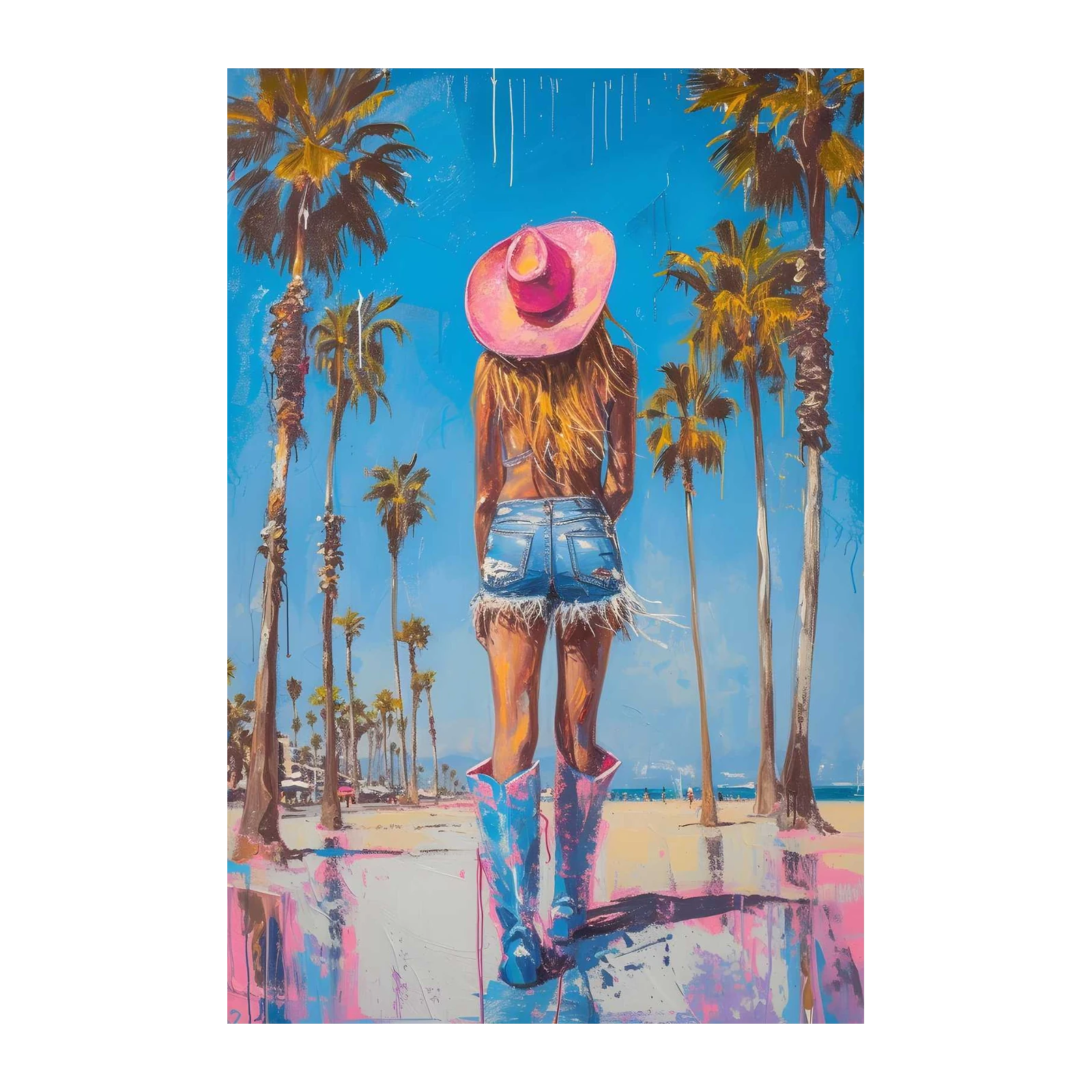 Boho Beach Babe Palm Tree Wall Art