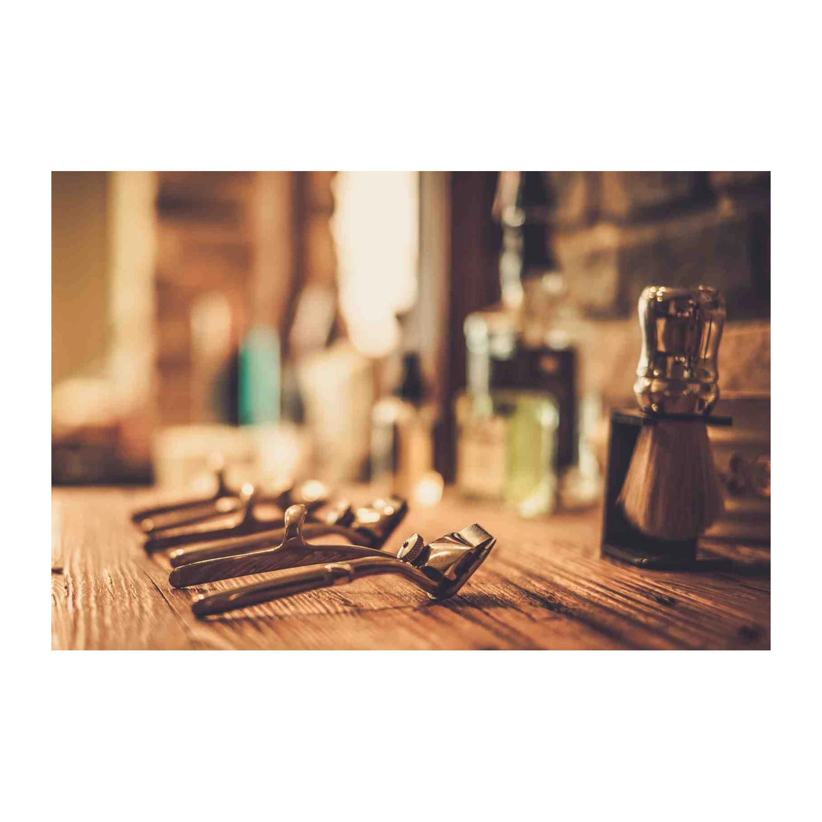 Vintage Barber Tools & Shaving Brush Wall Art