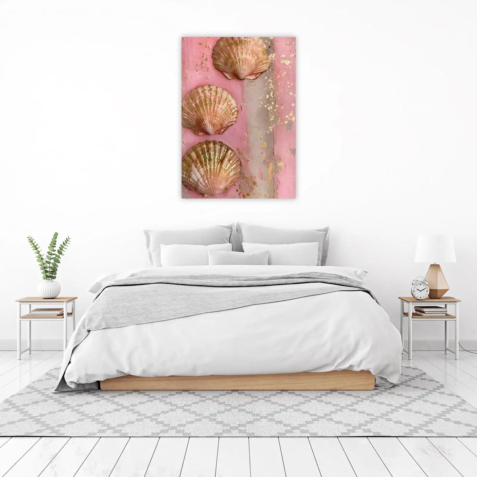 Luxury Pink & Gold Seashell Wall Art