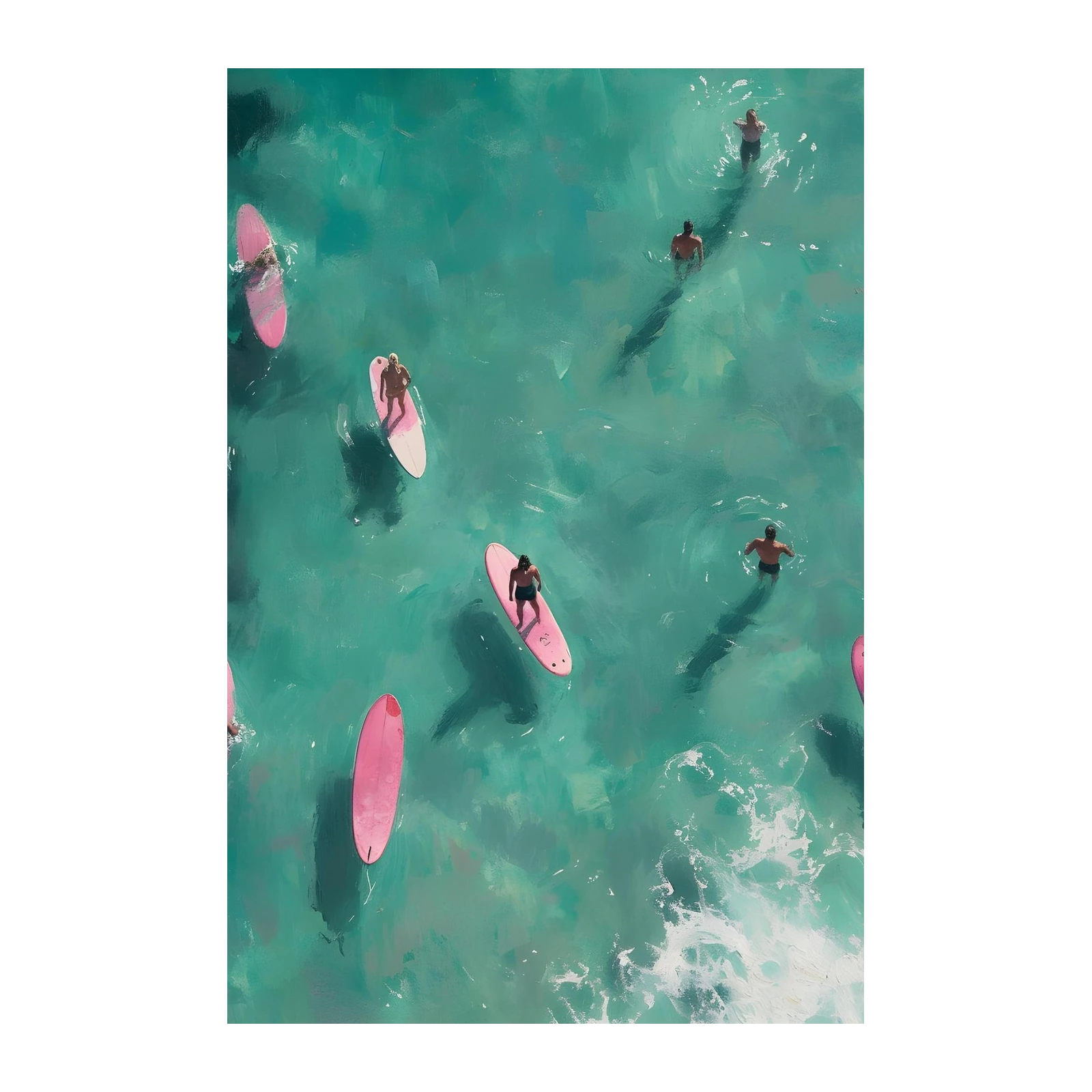Ocean Surf Vibes Pink Surfboards Wall Art