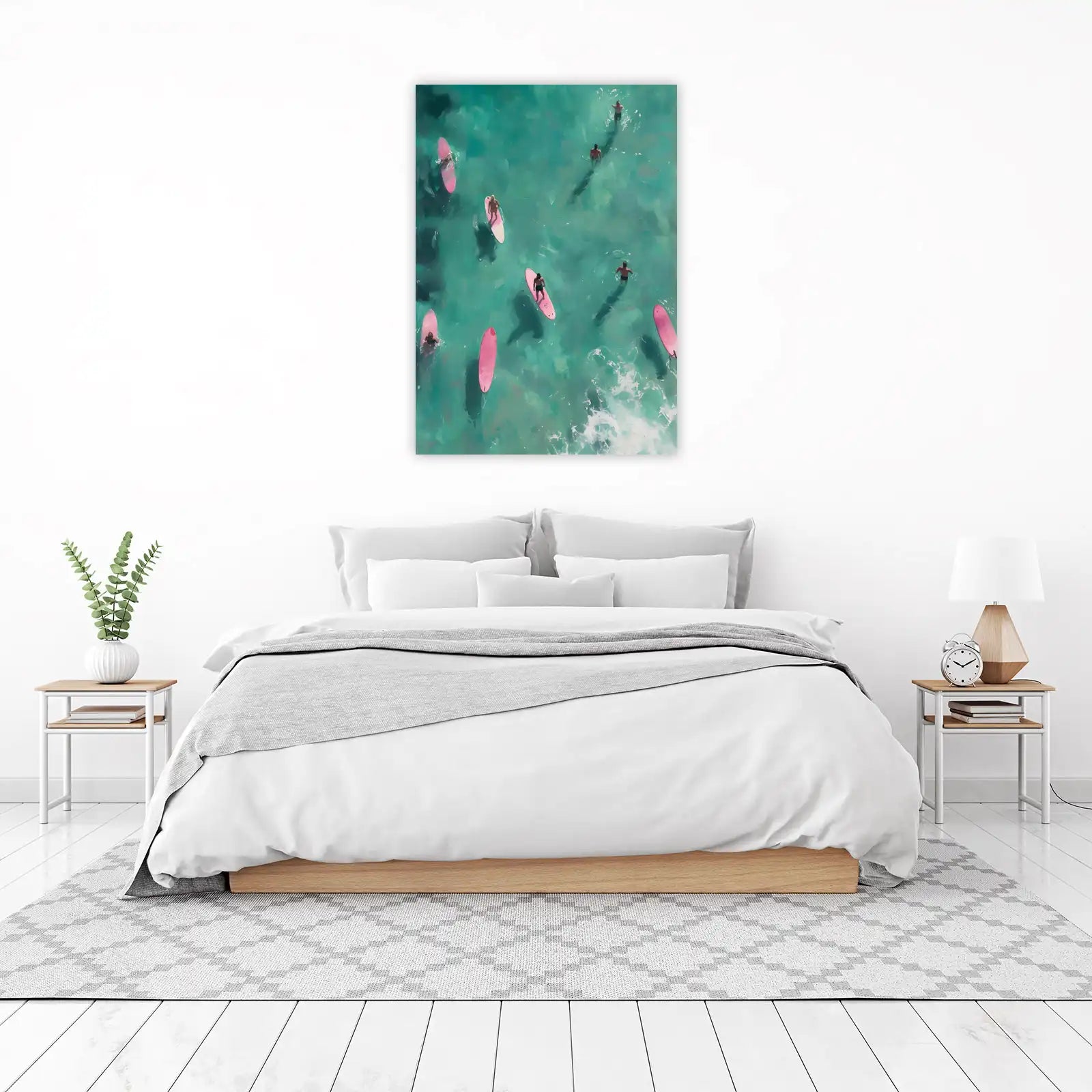 Ocean Surf Vibes Pink Surfboards Wall Art