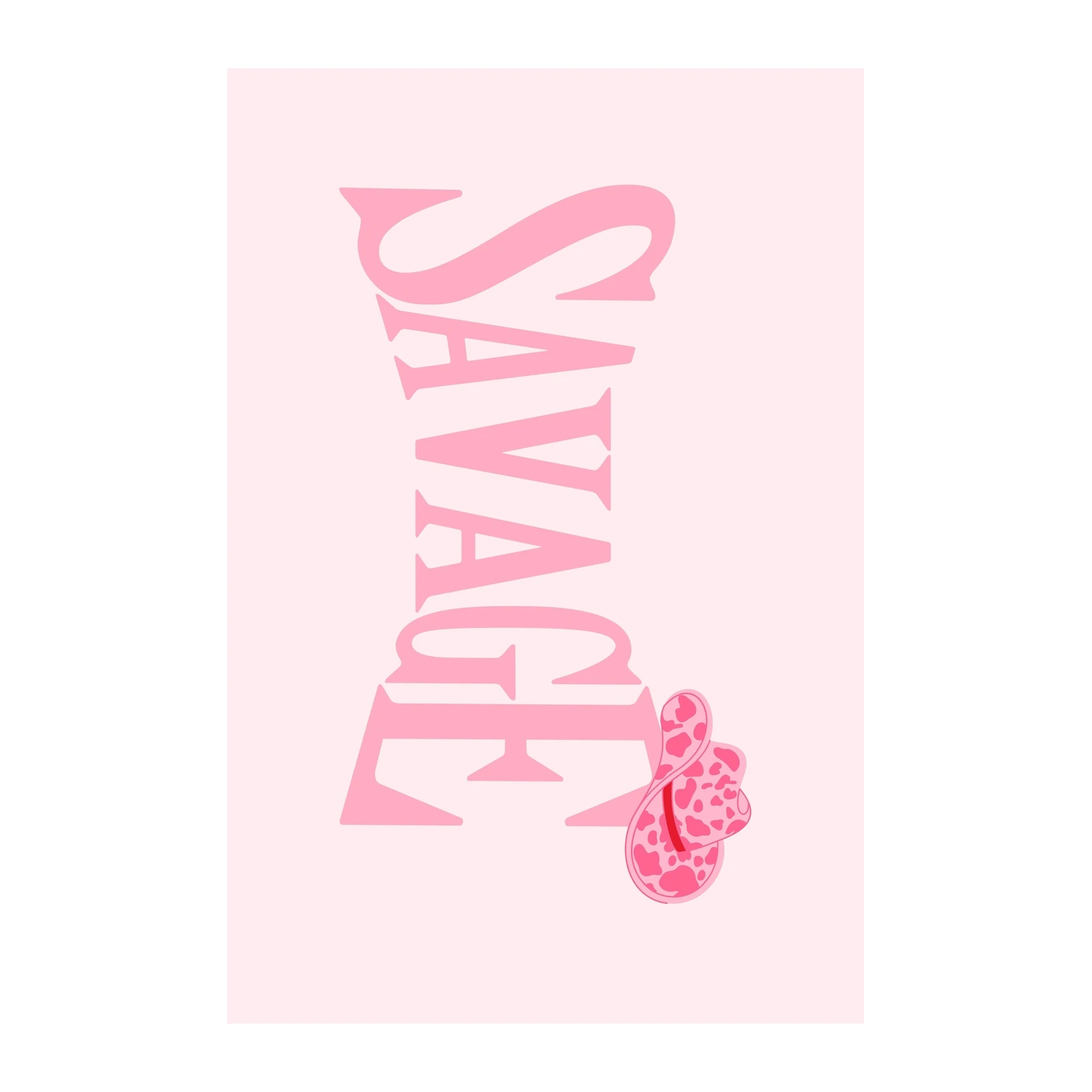 Savage Attitude Pink Cow Print Wall Art