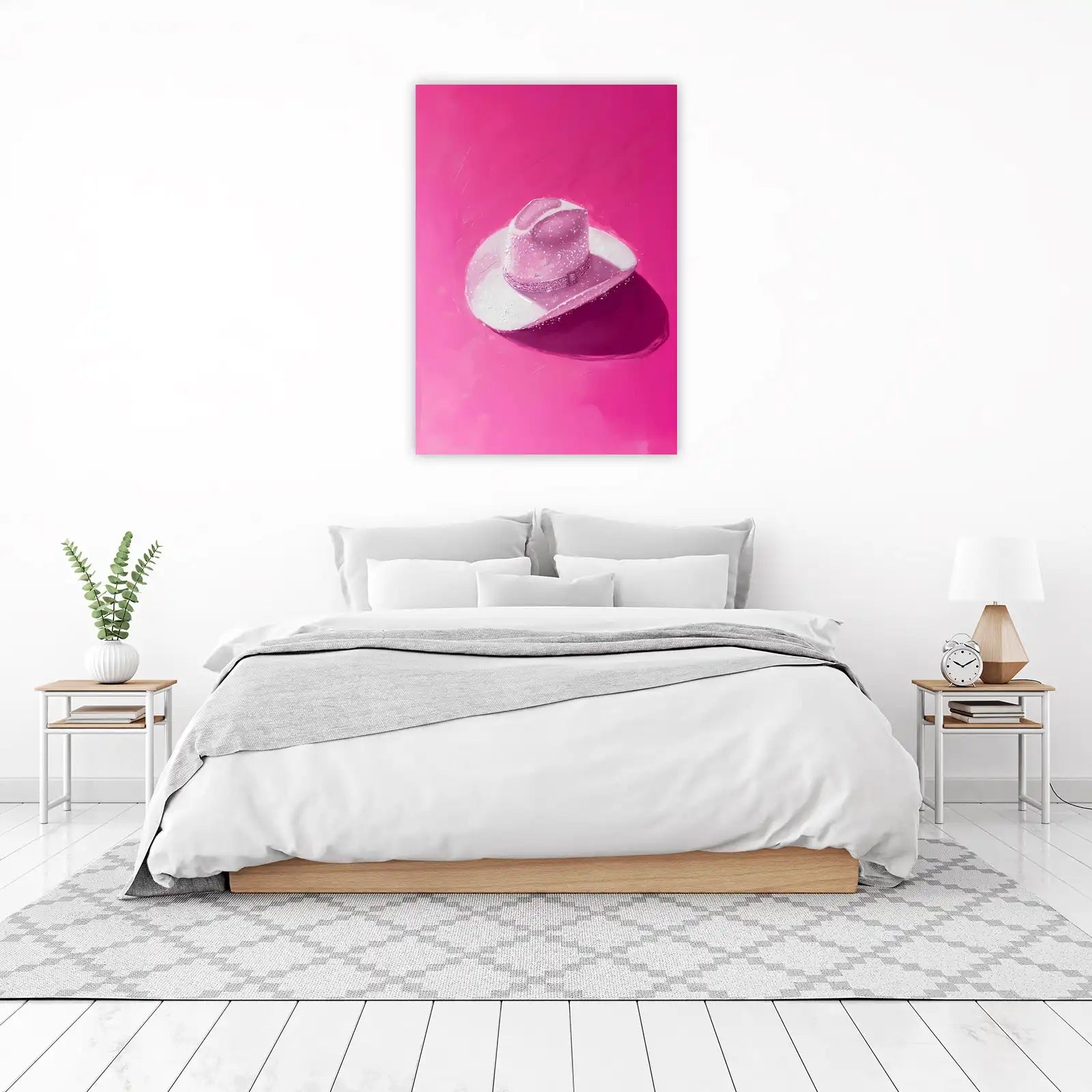 Sparkling Pink Cowboy Hat Wall Art