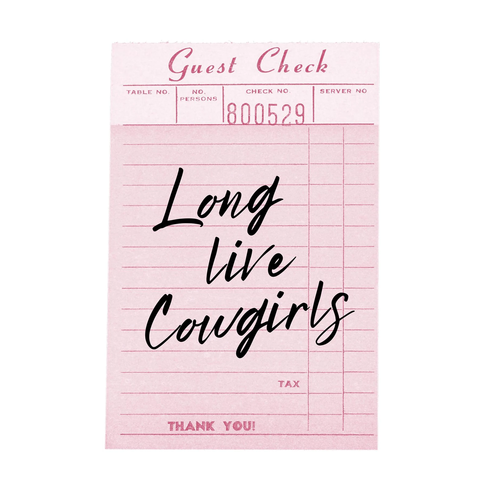 Long Live Cowgirls Western Vintage Guest Check Wall Art