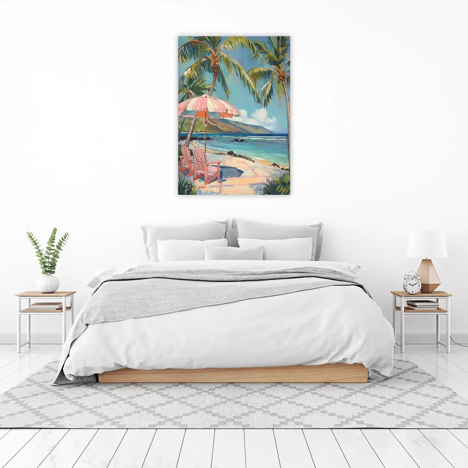 Tropical Beach Paradise Palm Trees Wall Art