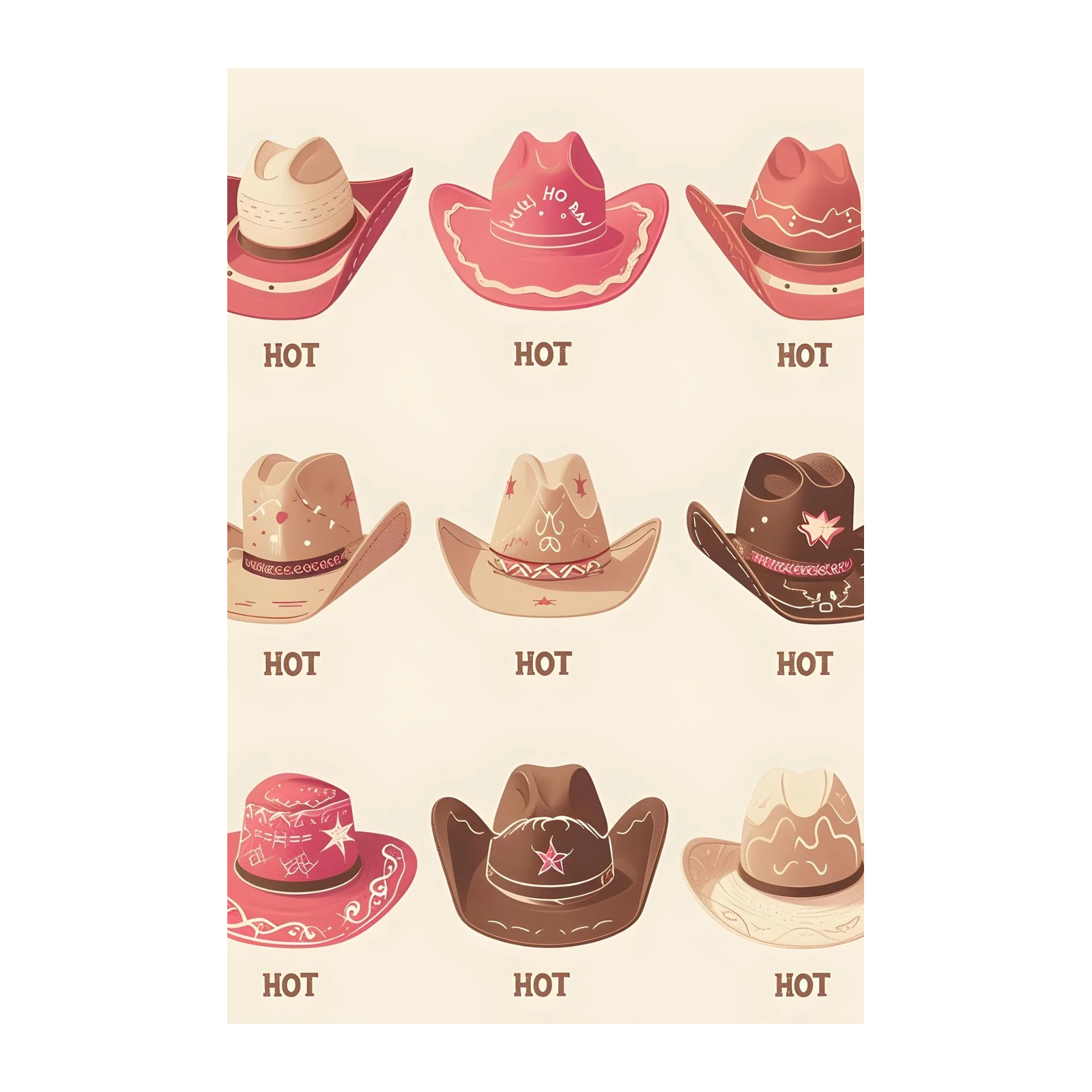Western Cowboy Hats Wall Art