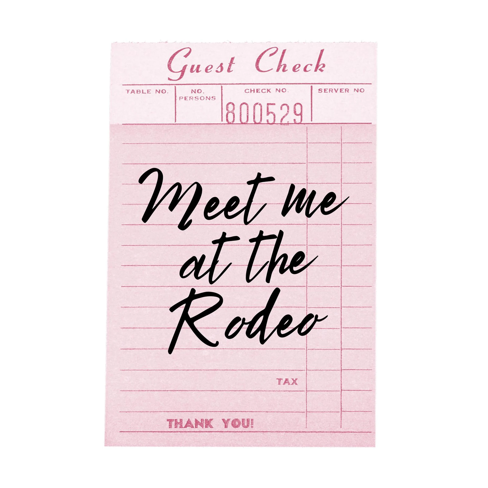 Meet Me at the Rodeo Guest Check Wall Art