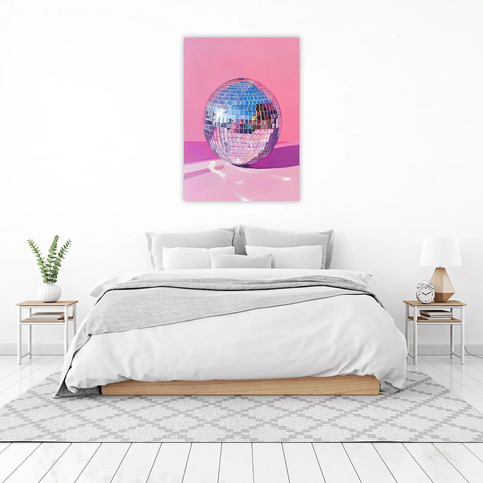 Disco Ball Glamour Pink Wall Art Wall Art