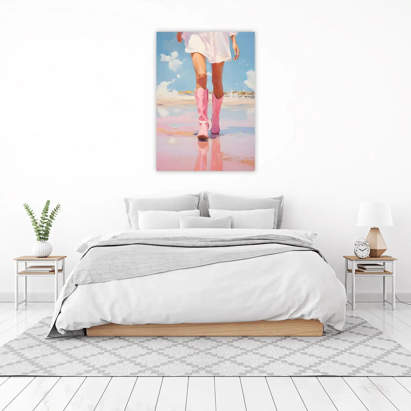 Pink Boots Beach Walk Wall Art
