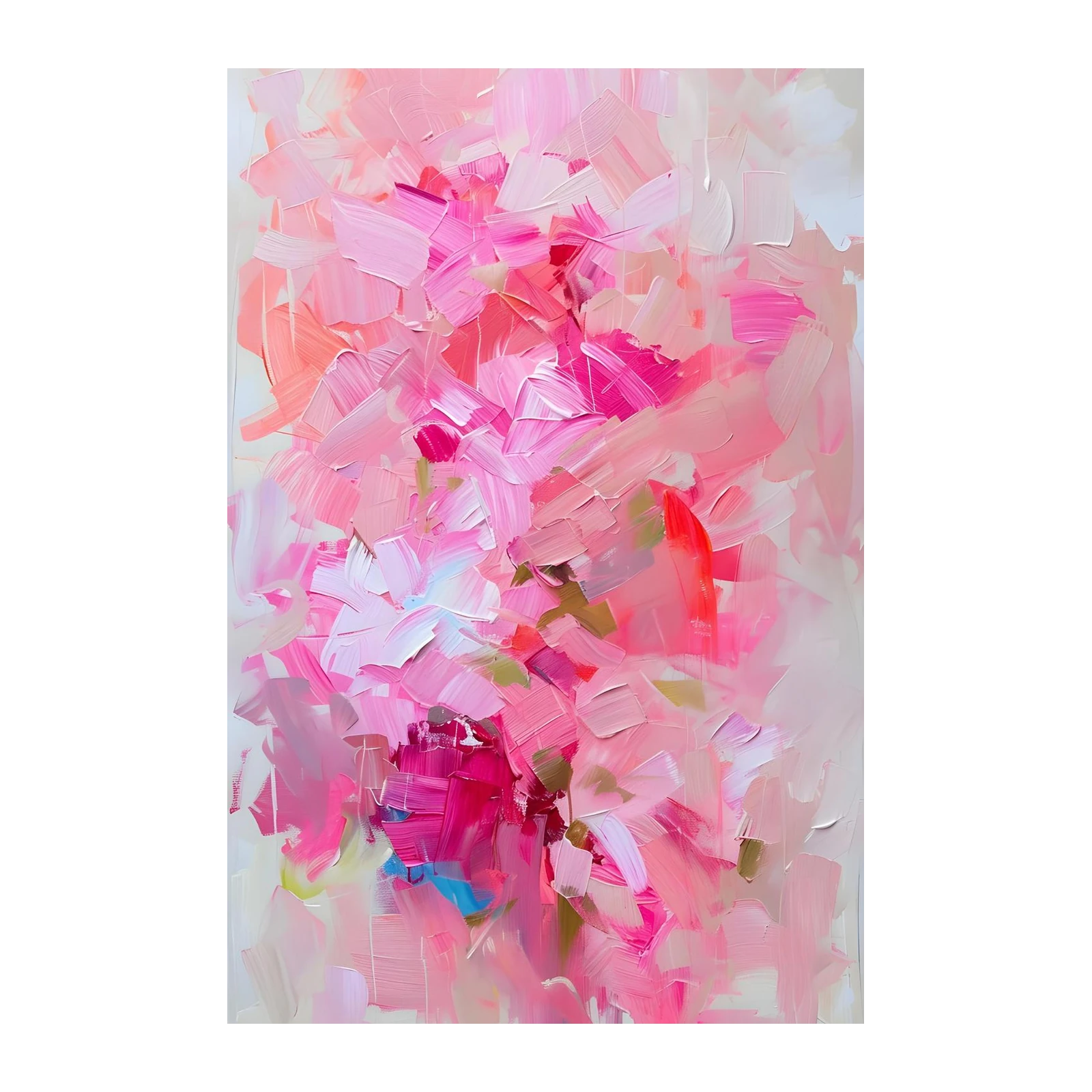 Blush Bloom Abstract Palette Knife Wall Art