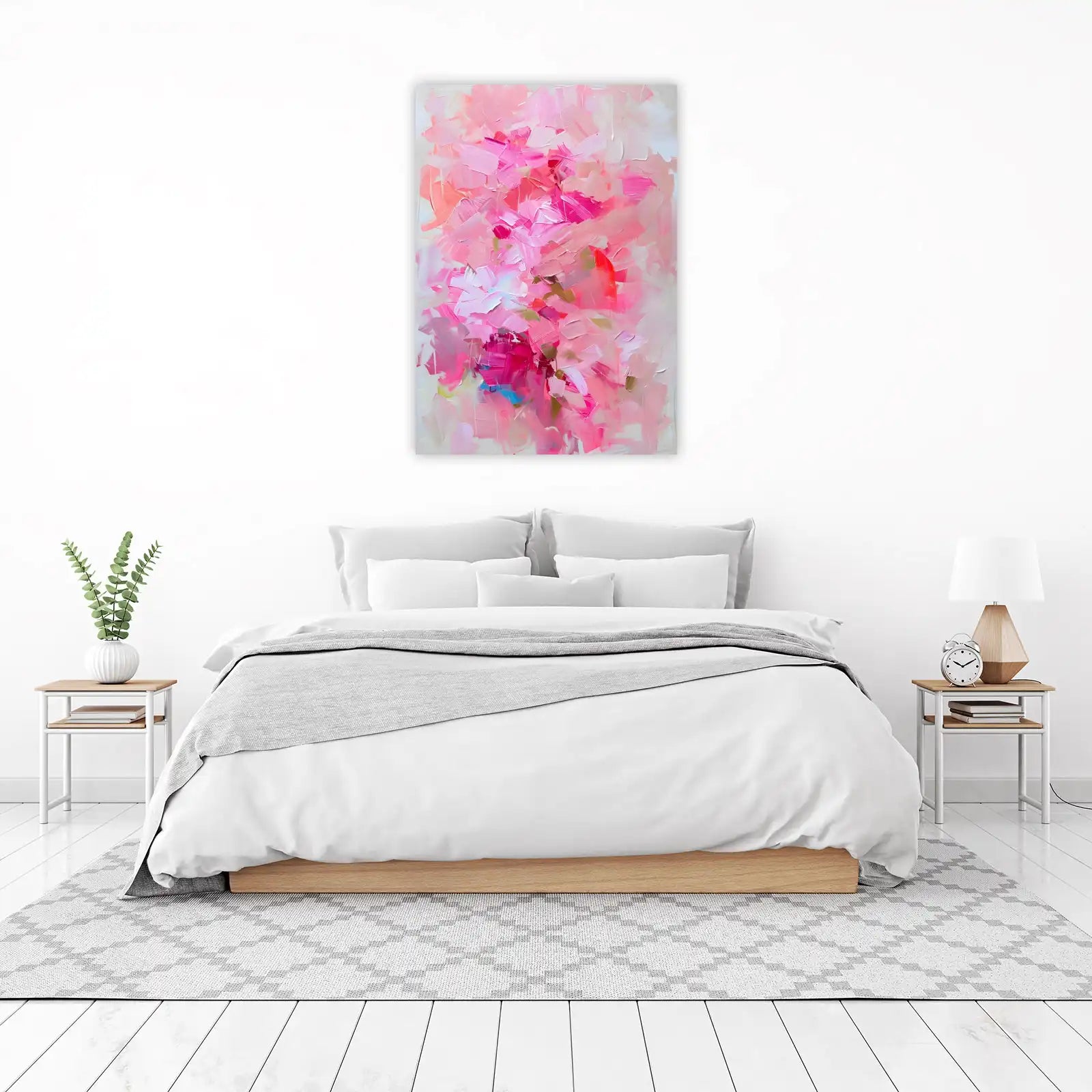 Blush Bloom Abstract Palette Knife Wall Art