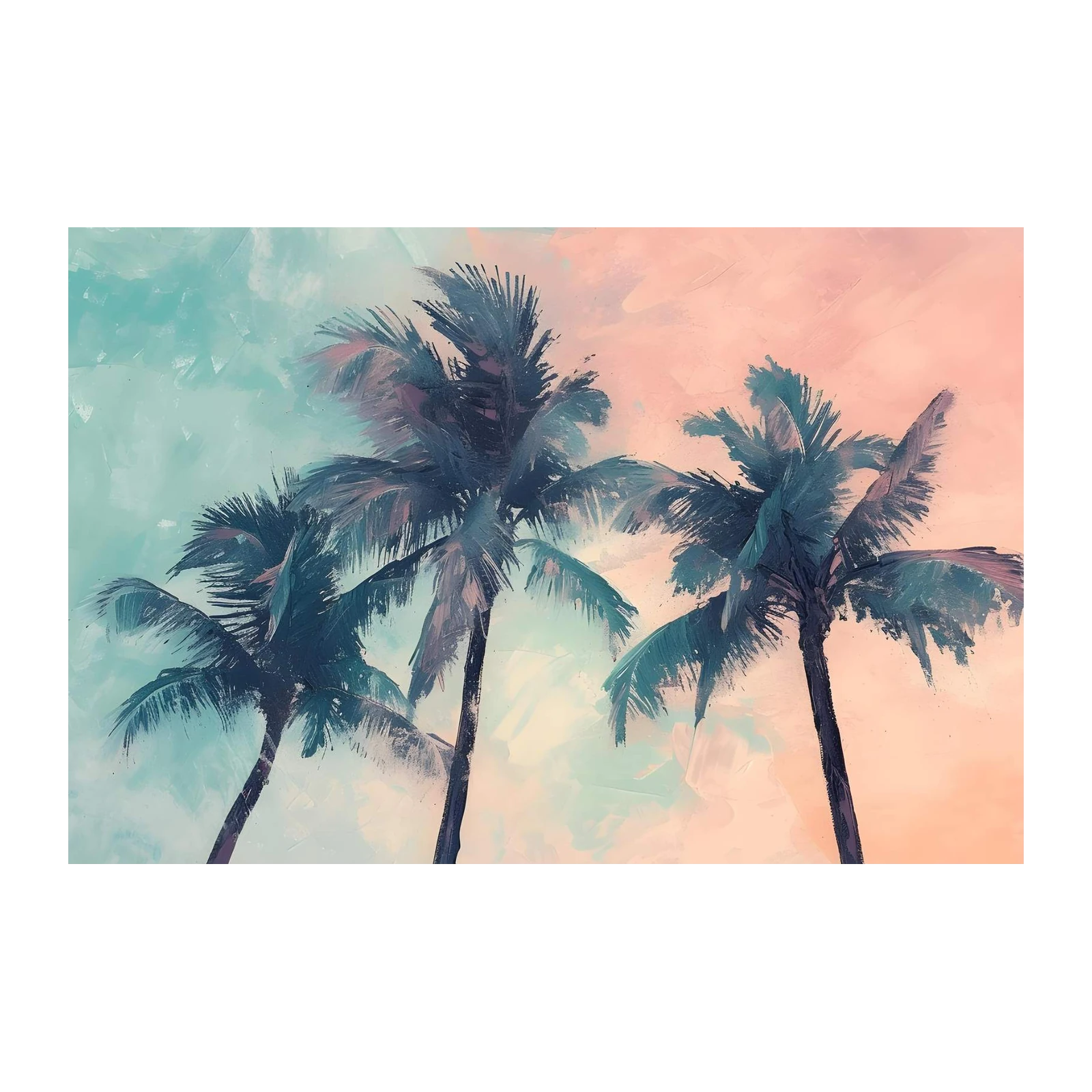 Dreamy Palm Trees Sunset Wall Art