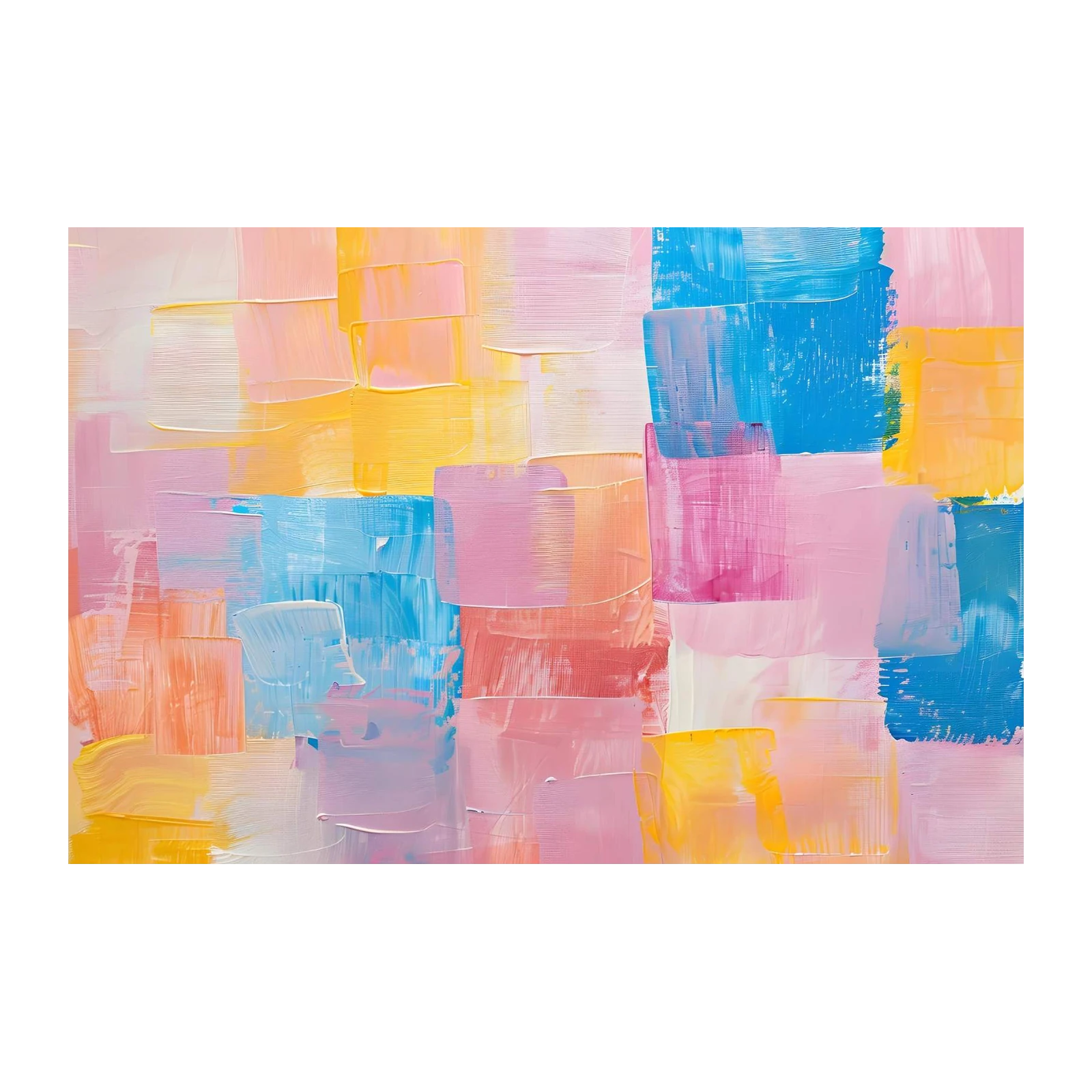 Abstract Pastel Squares Wall Art