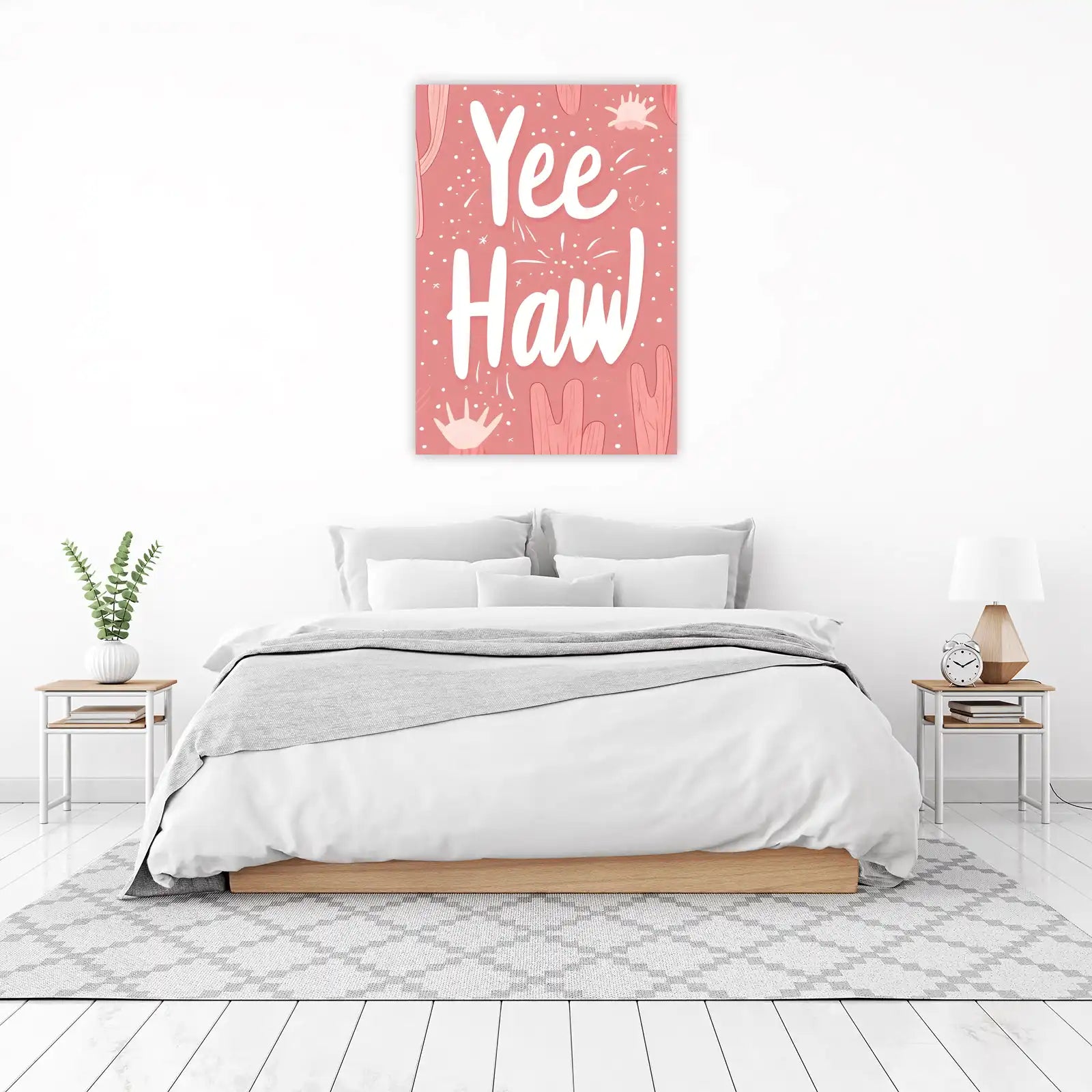 Yee Haw Pink Cactus Wall Art
