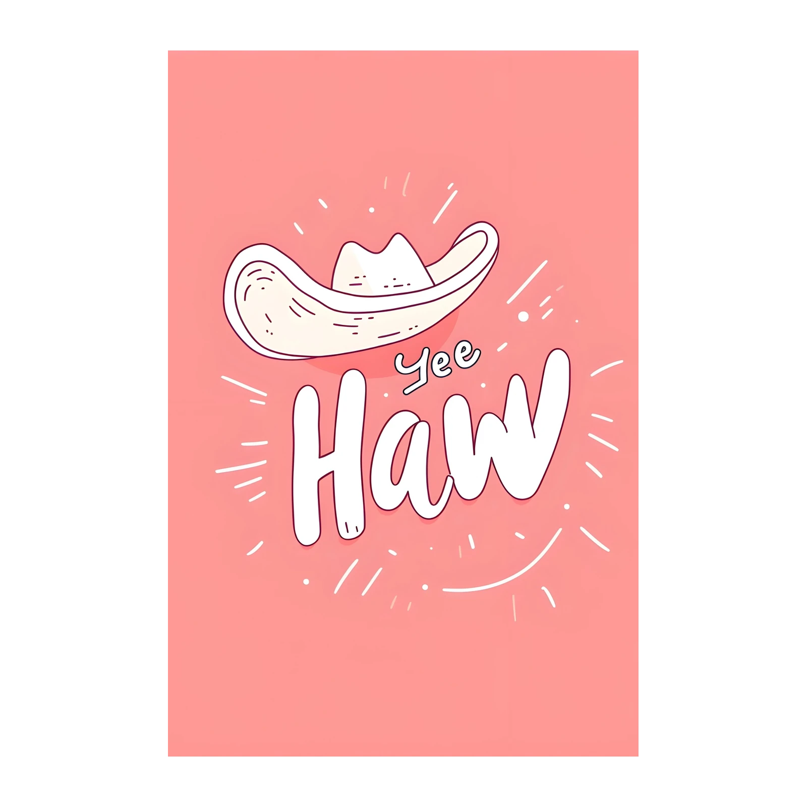 Yee Haw Cowboy Hat Fun Wall Art
