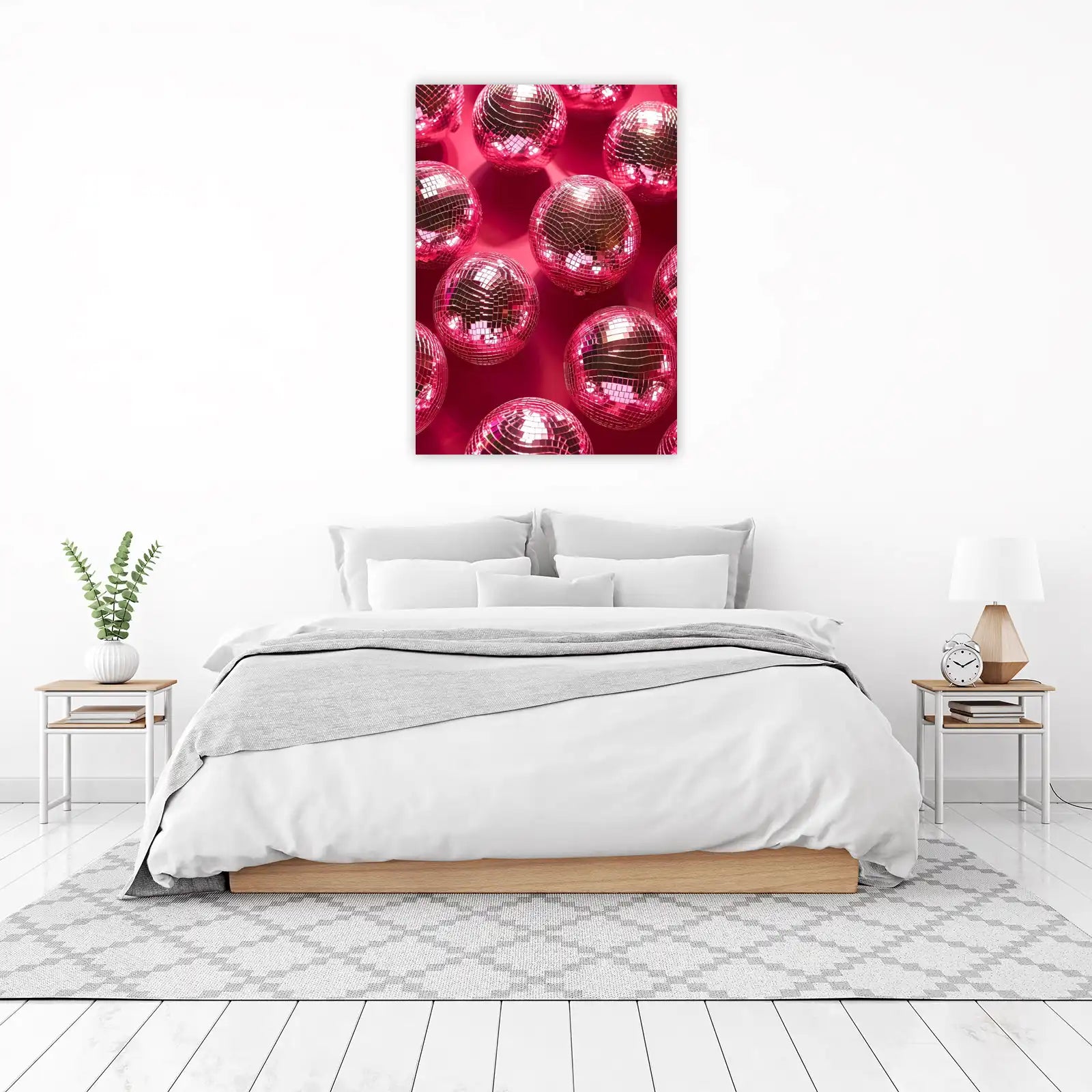 Pink Disco Balls Party Vibes Wall Art
