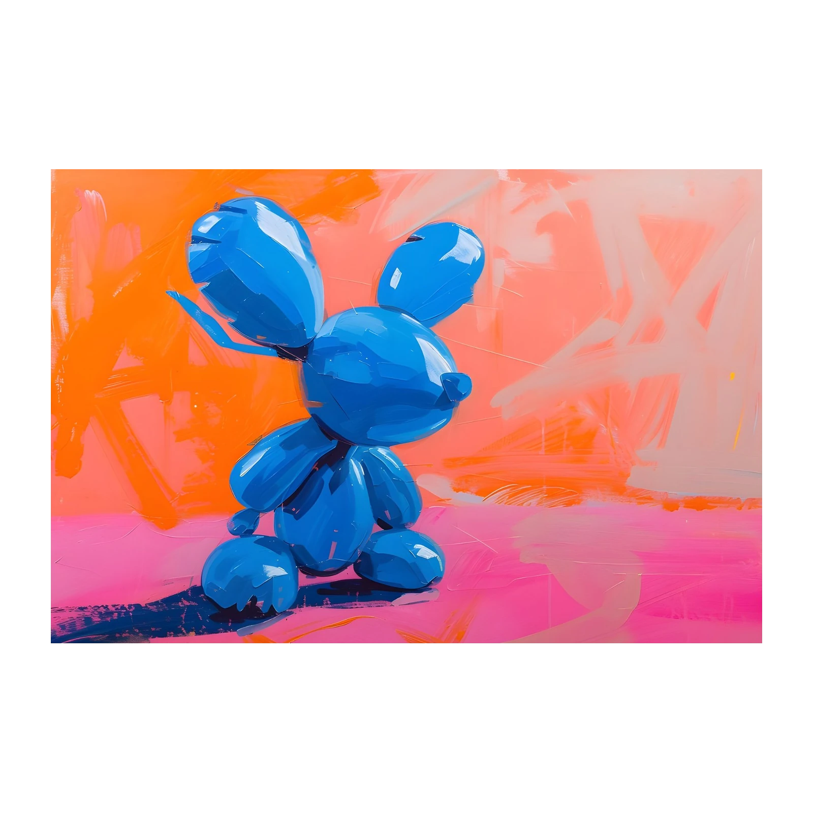 Vibrant Blue Balloon Dog Pop Art Wall Art