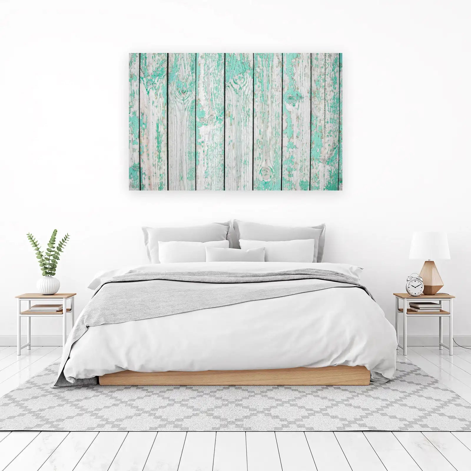 Distressed Teal Wood Texture Wall Art