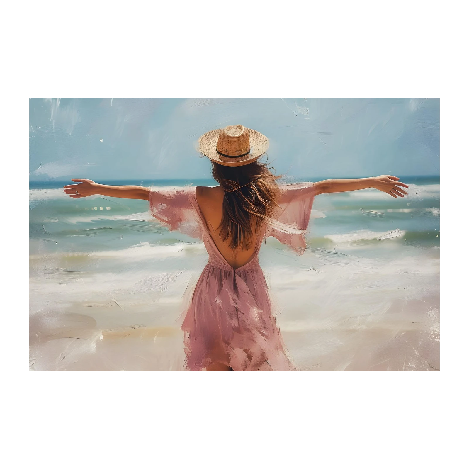 Serene Beach Embrace Wall Art