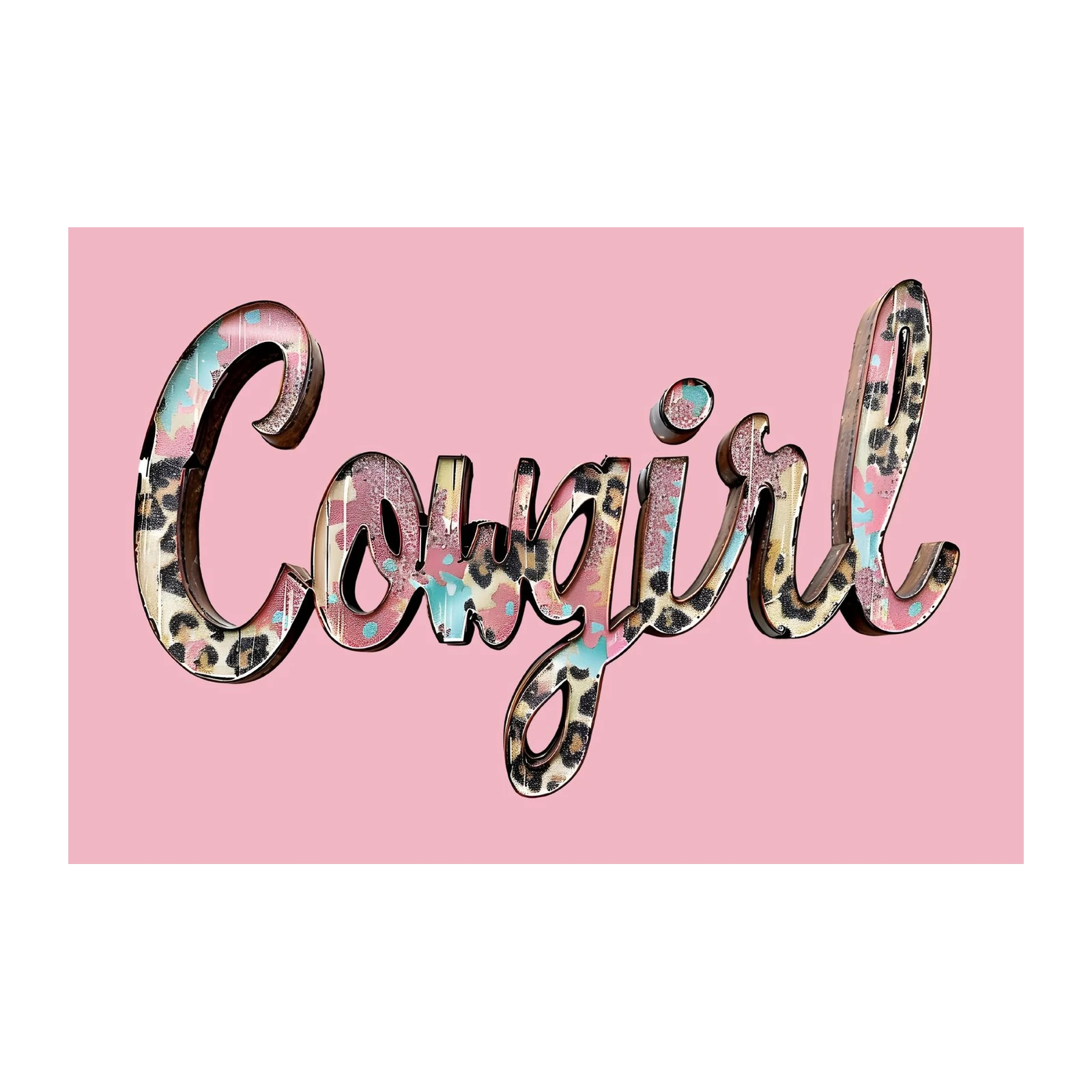 Bold Cowgirl Vibes Leopard Print Wall Art