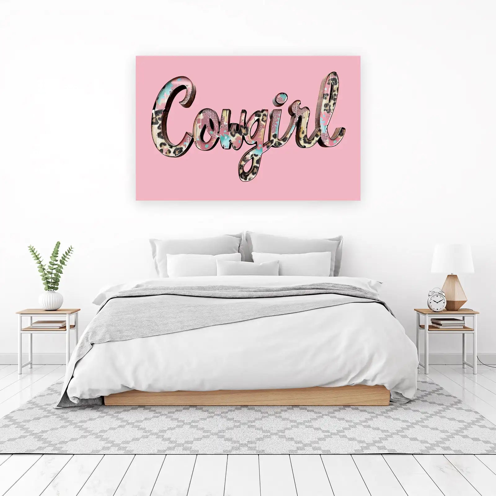 Bold Cowgirl Vibes Leopard Print Wall Art