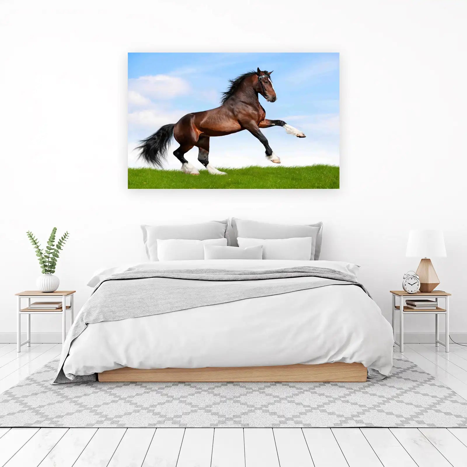 Majestic Brown Horse Rearing Wall Art