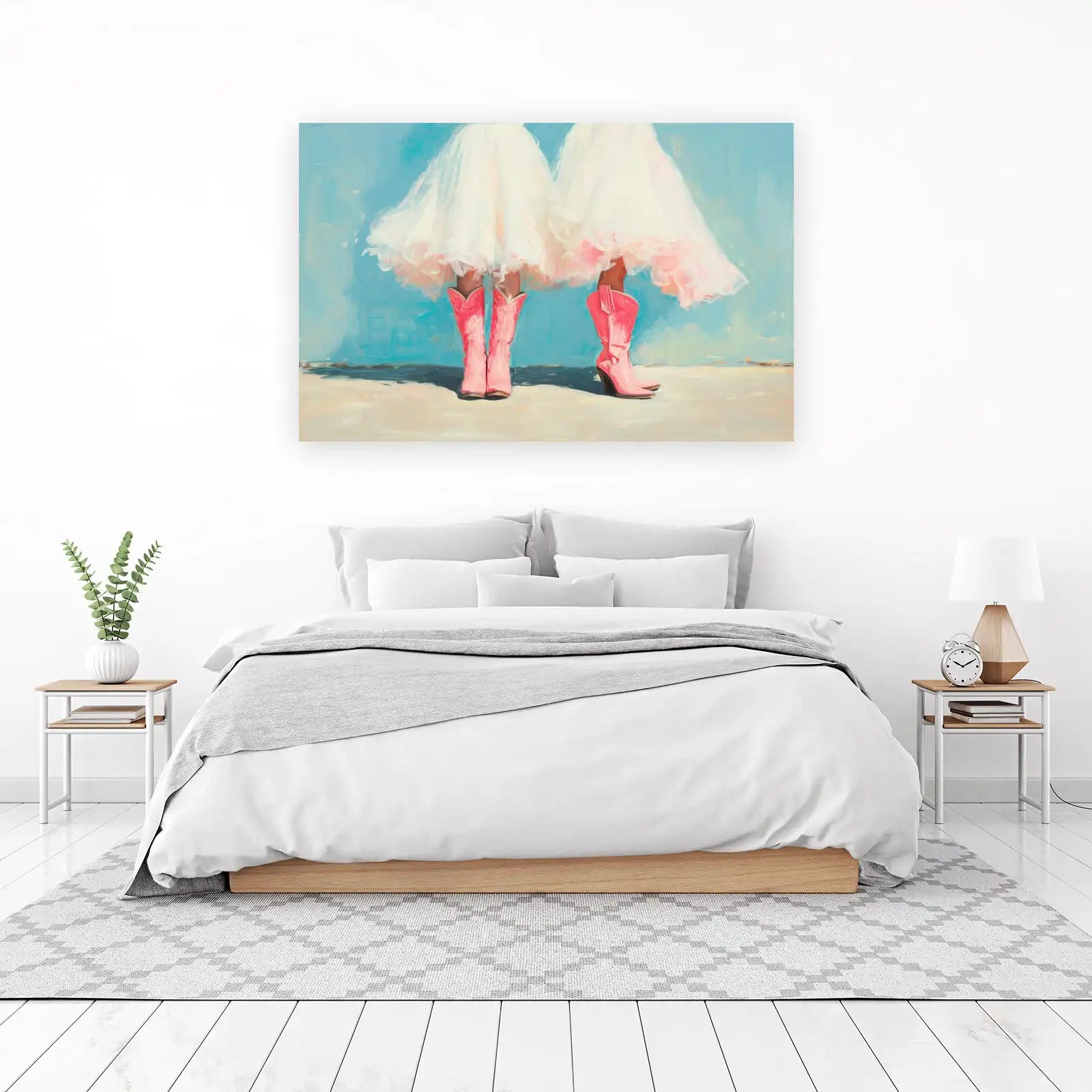 Pink Cowgirl Boots & Tutu Chic Wall Art