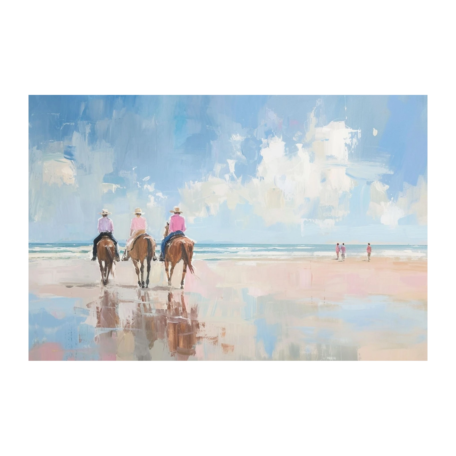 Coastal Horseback Riding Beach Wall Art