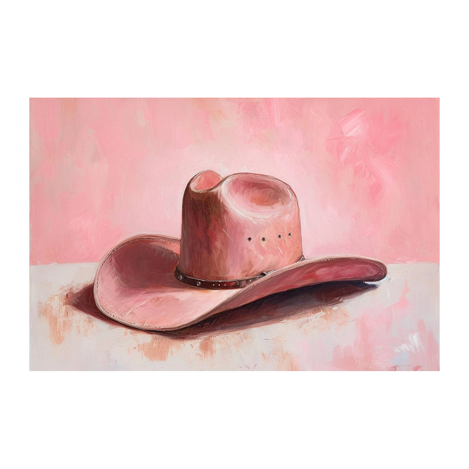 Chic Pink Cowboy Hat Wall Art | Western Wall Art