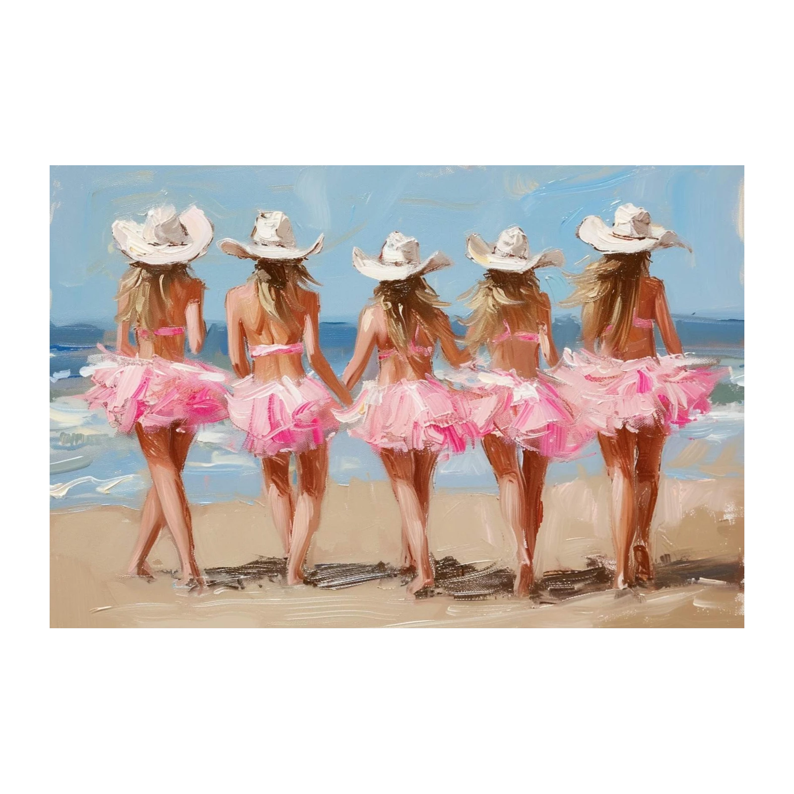 Bachelorette Beach Vibes Cowgirl Tutu Wall Art