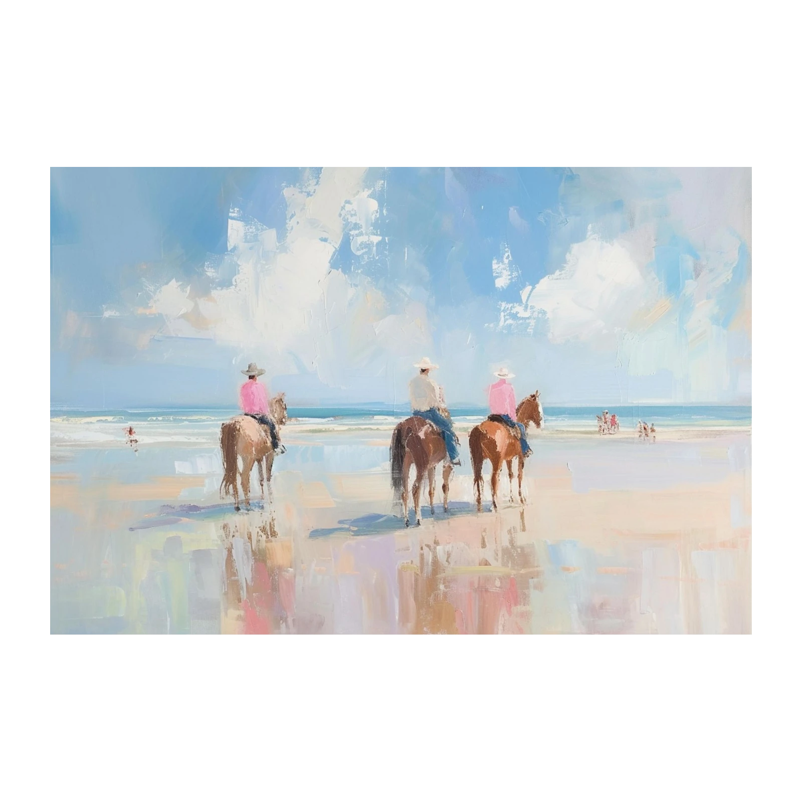 Beach Horseback Riders Sky Wall Art