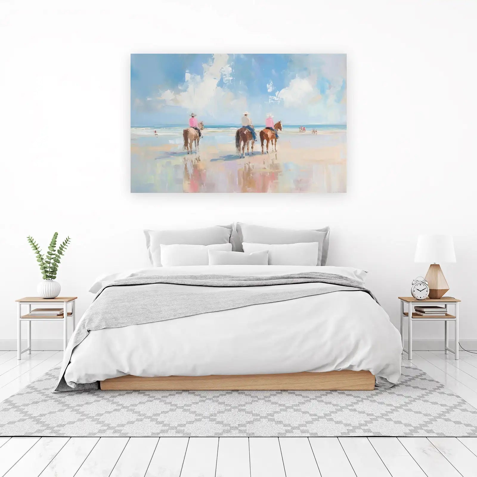 Beach Horseback Riders Sky Wall Art