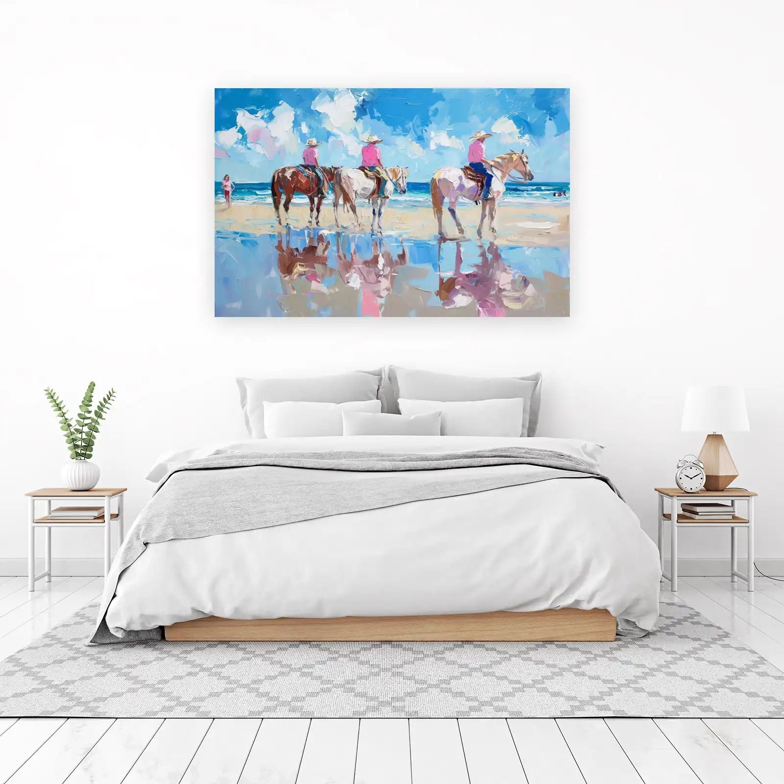 Beach Horse Riding Impressionist Wall Art