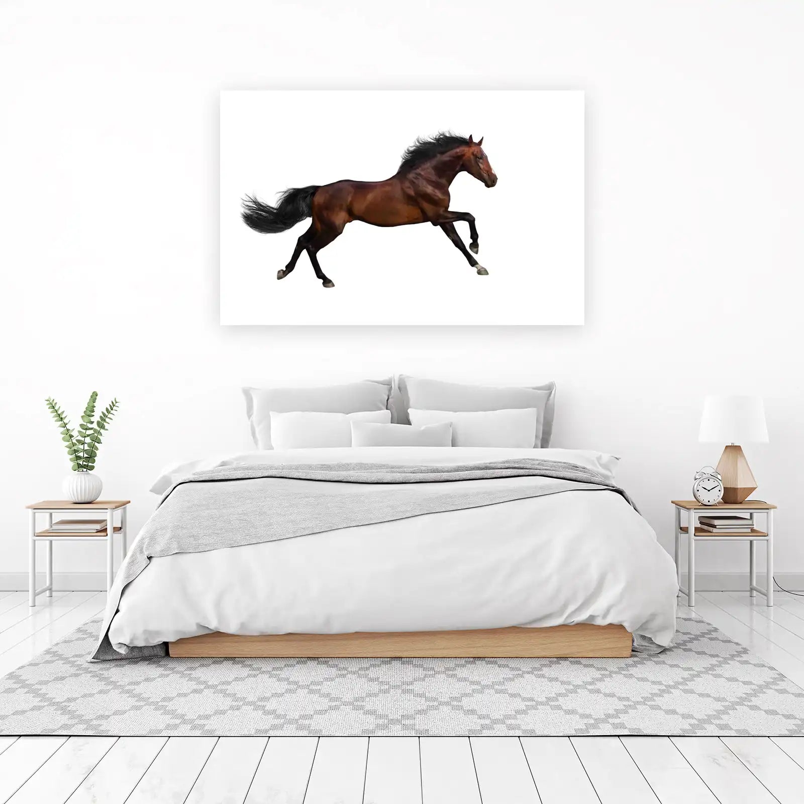 Majestic Brown Horse Galloping Wall Art