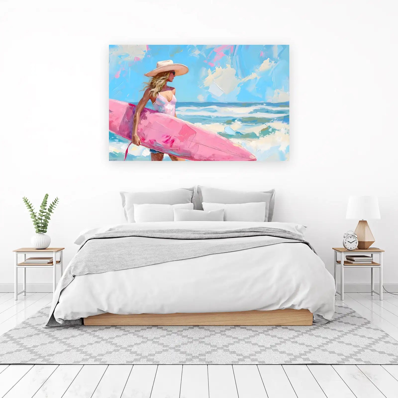 Beach Babe Surfing Dream Wall Art