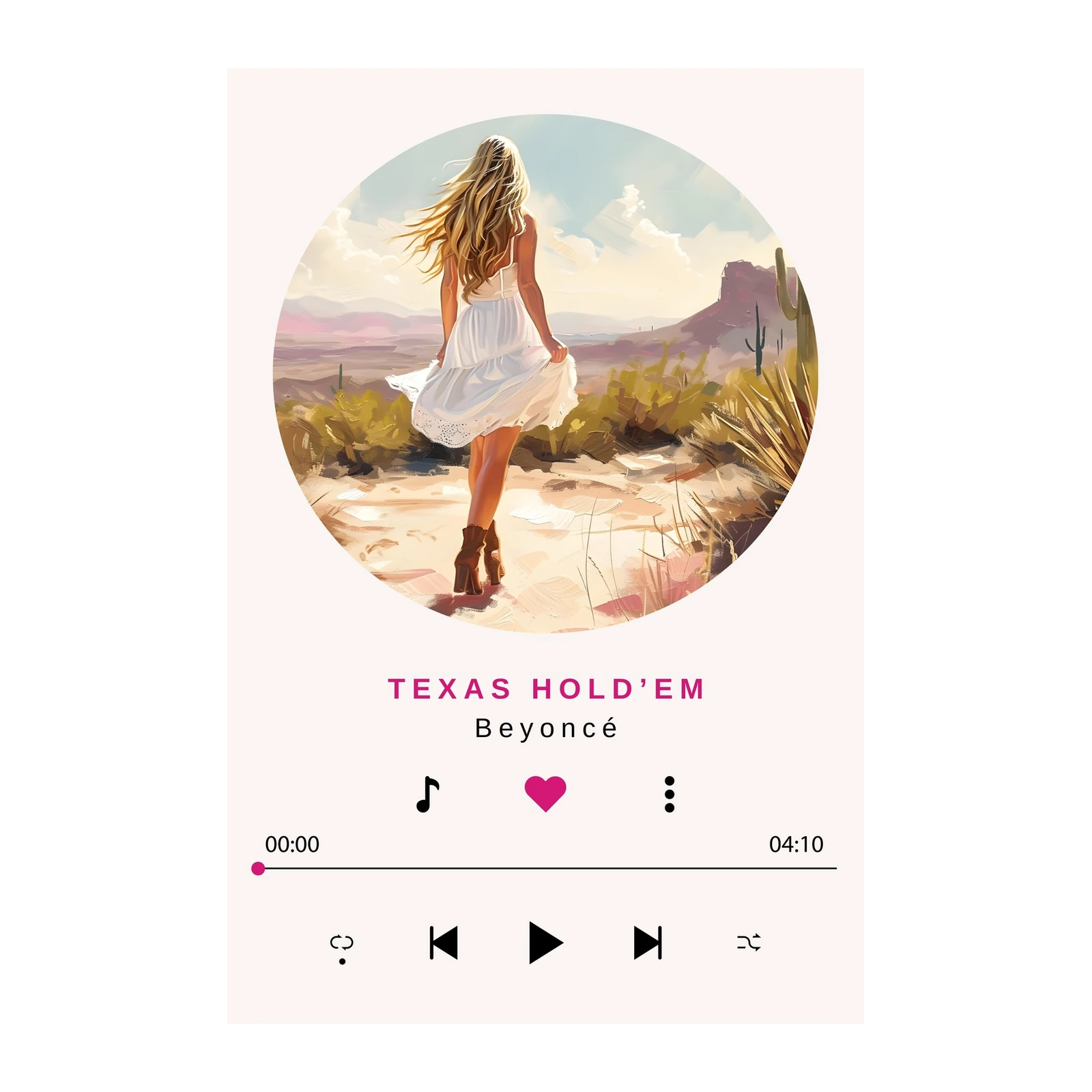 Beyoncé Texas Hold'em Desert Vibes Wall Art