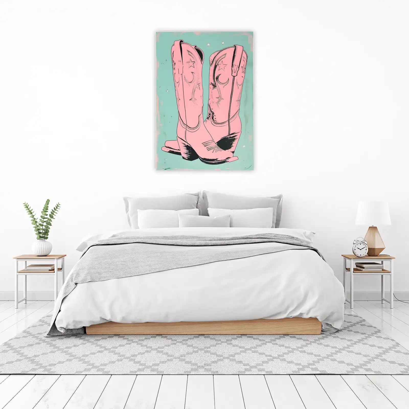 Pink Cowboy Boots Pop Art Wall Art