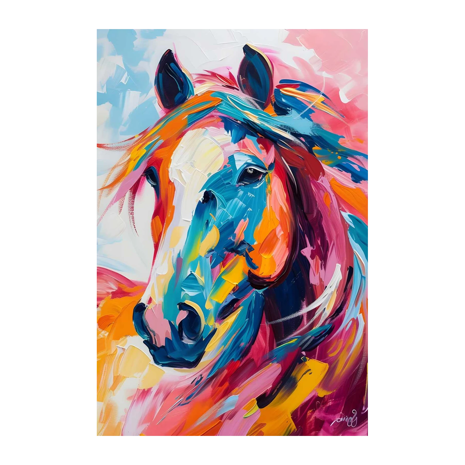 Vibrant Horse Abstract Art Wall Art