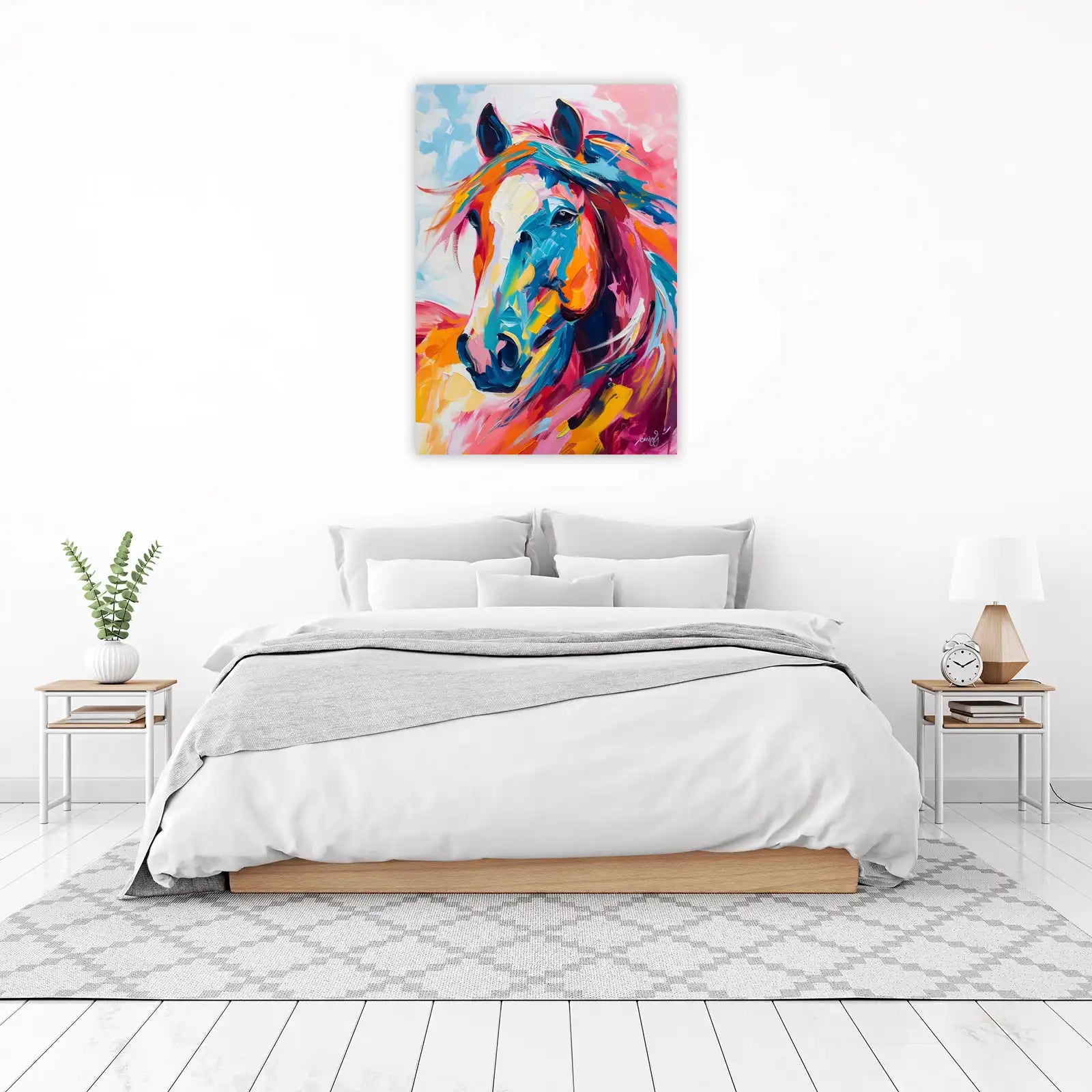 Vibrant Horse Abstract Art Wall Art