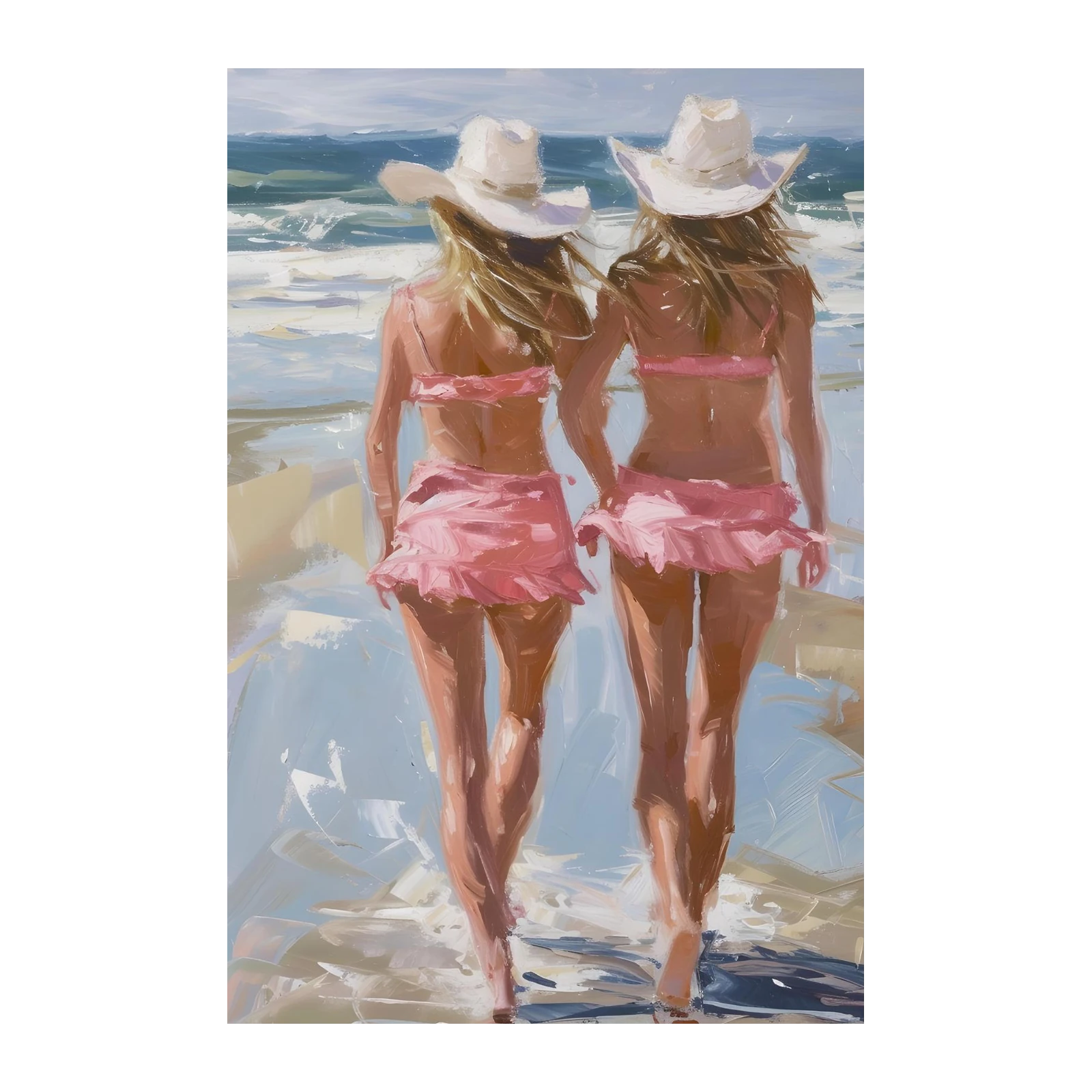 Summer Beach Vibes Two Friends Wall Art