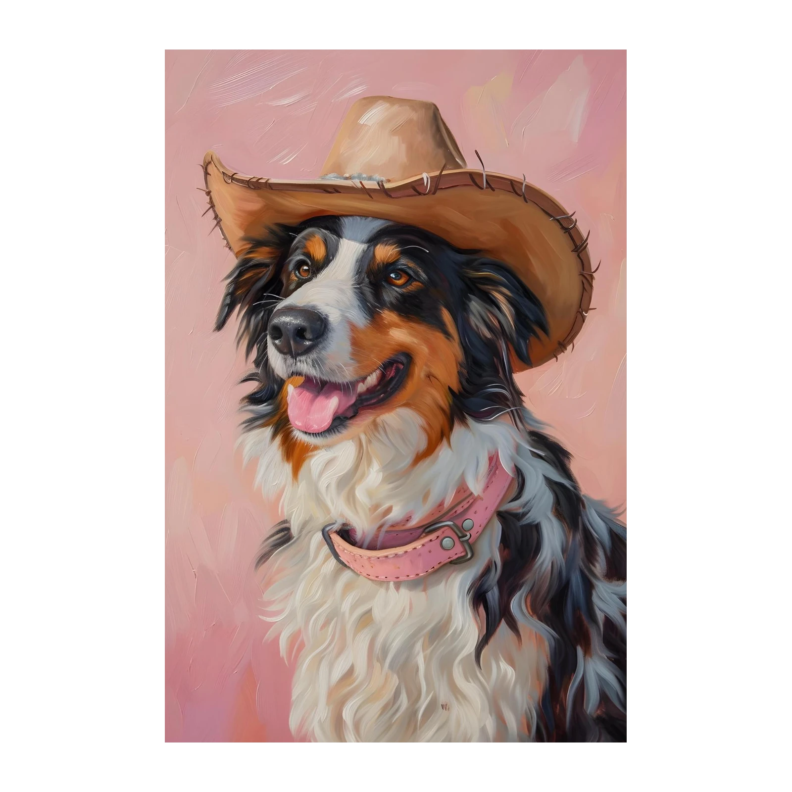 Cowboy Dog Portrait Wall Art - Pet Art