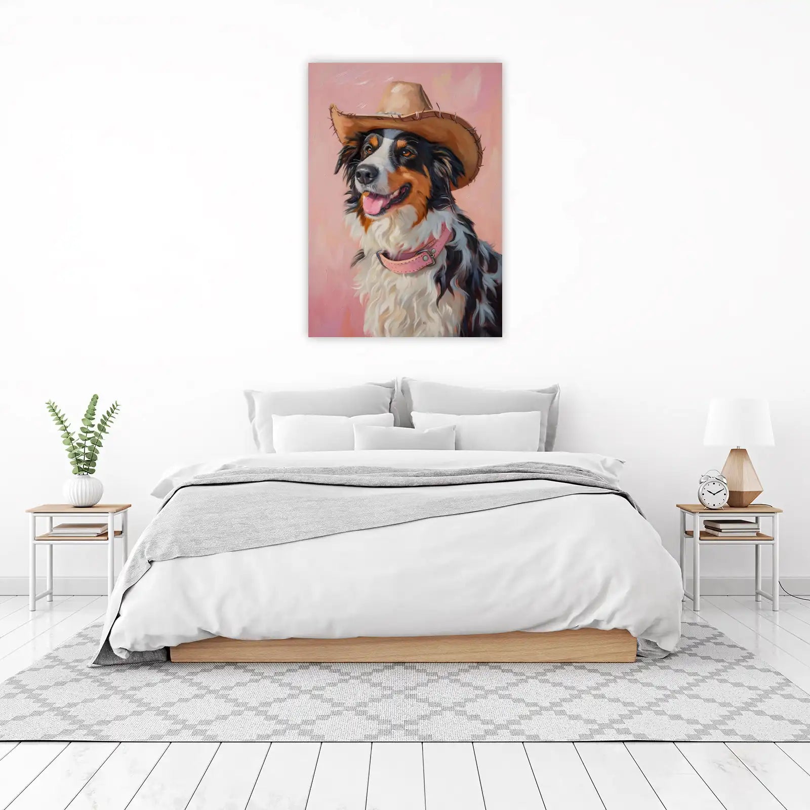 Cowboy Dog Portrait Wall Art - Pet Art