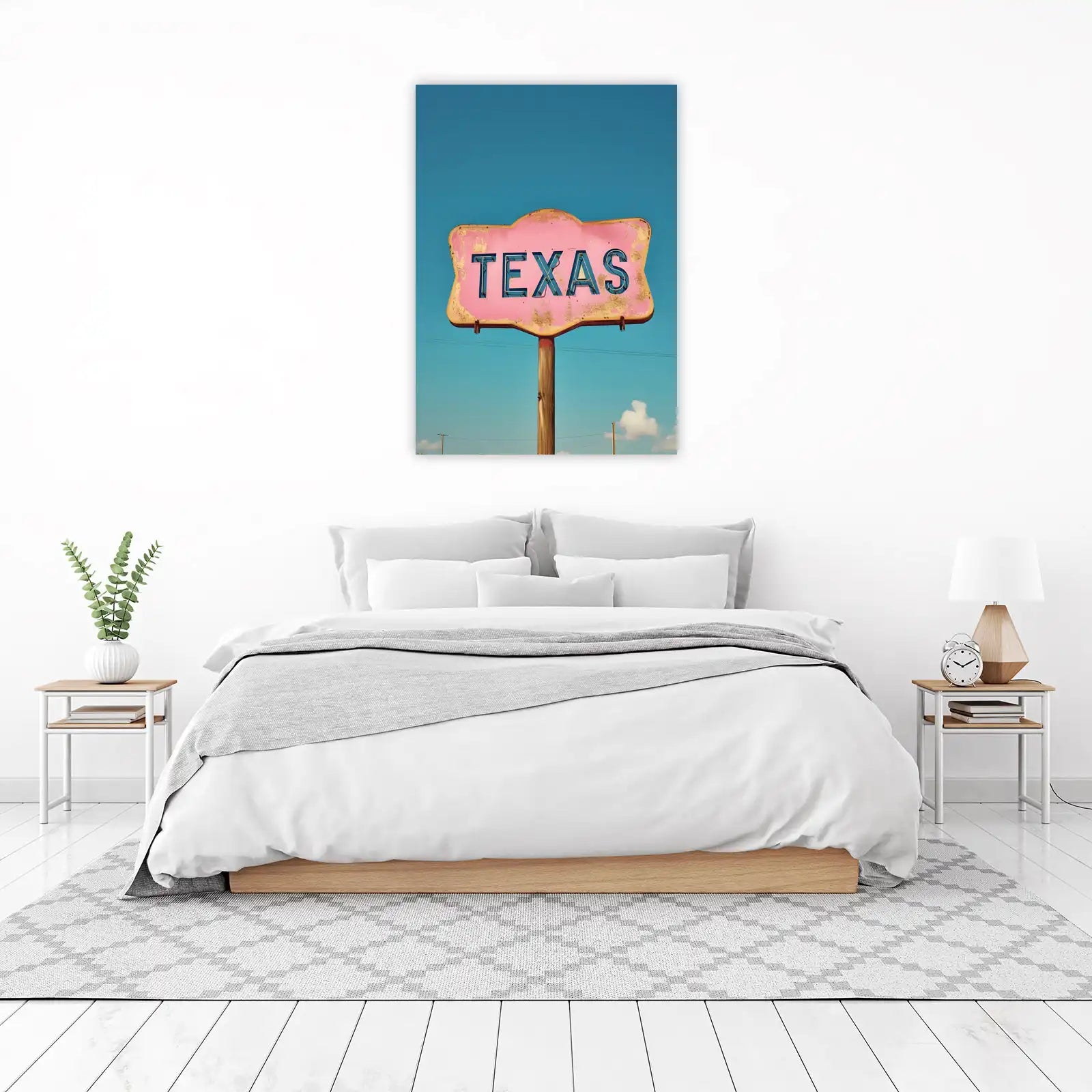 Retro Texas Neon Sign Wall Art