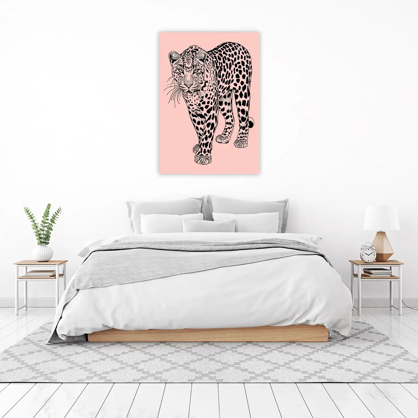 Leopard Roar Black & Pink Animal Art Wall Art