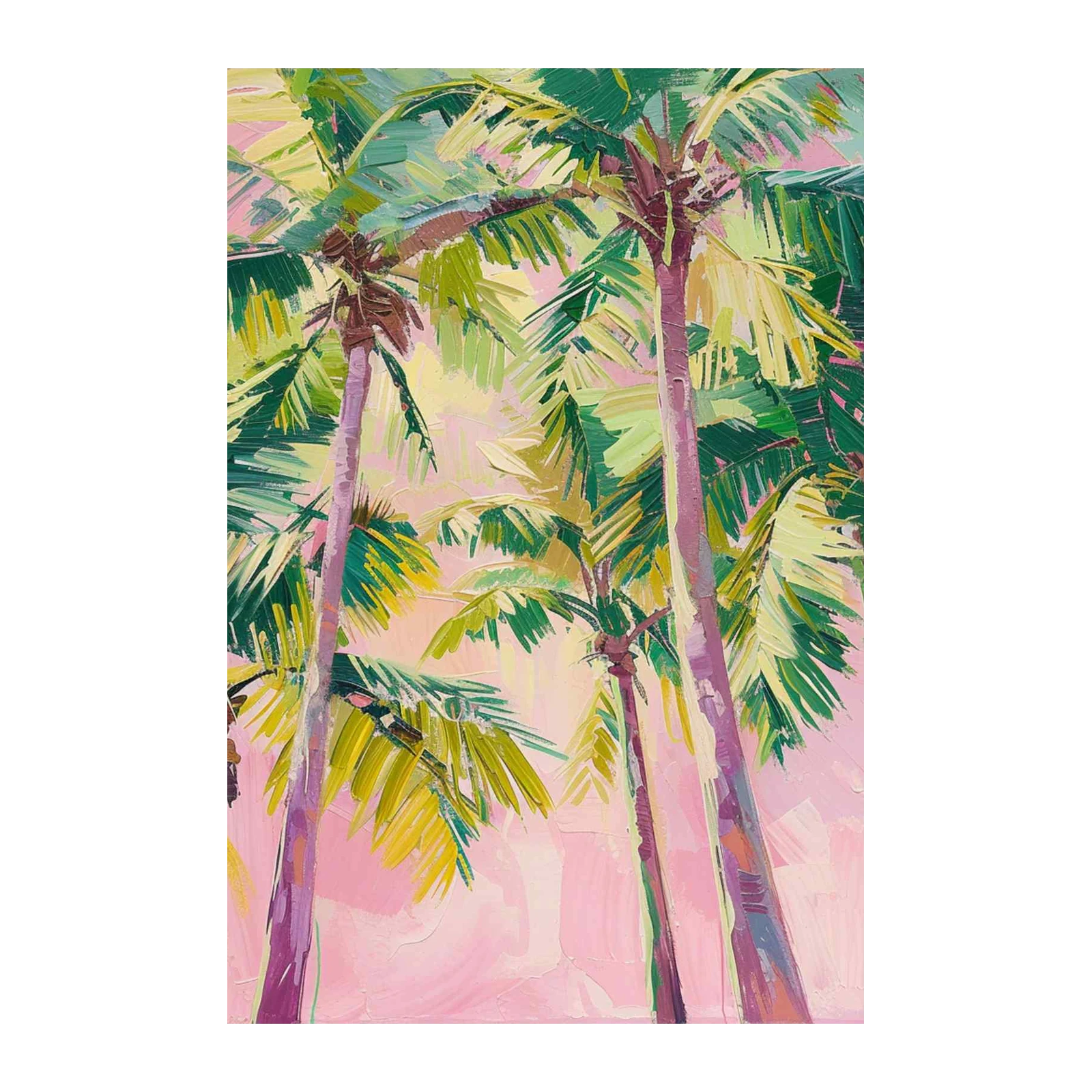 Vibrant Palm Trees Impressionist Wall Art