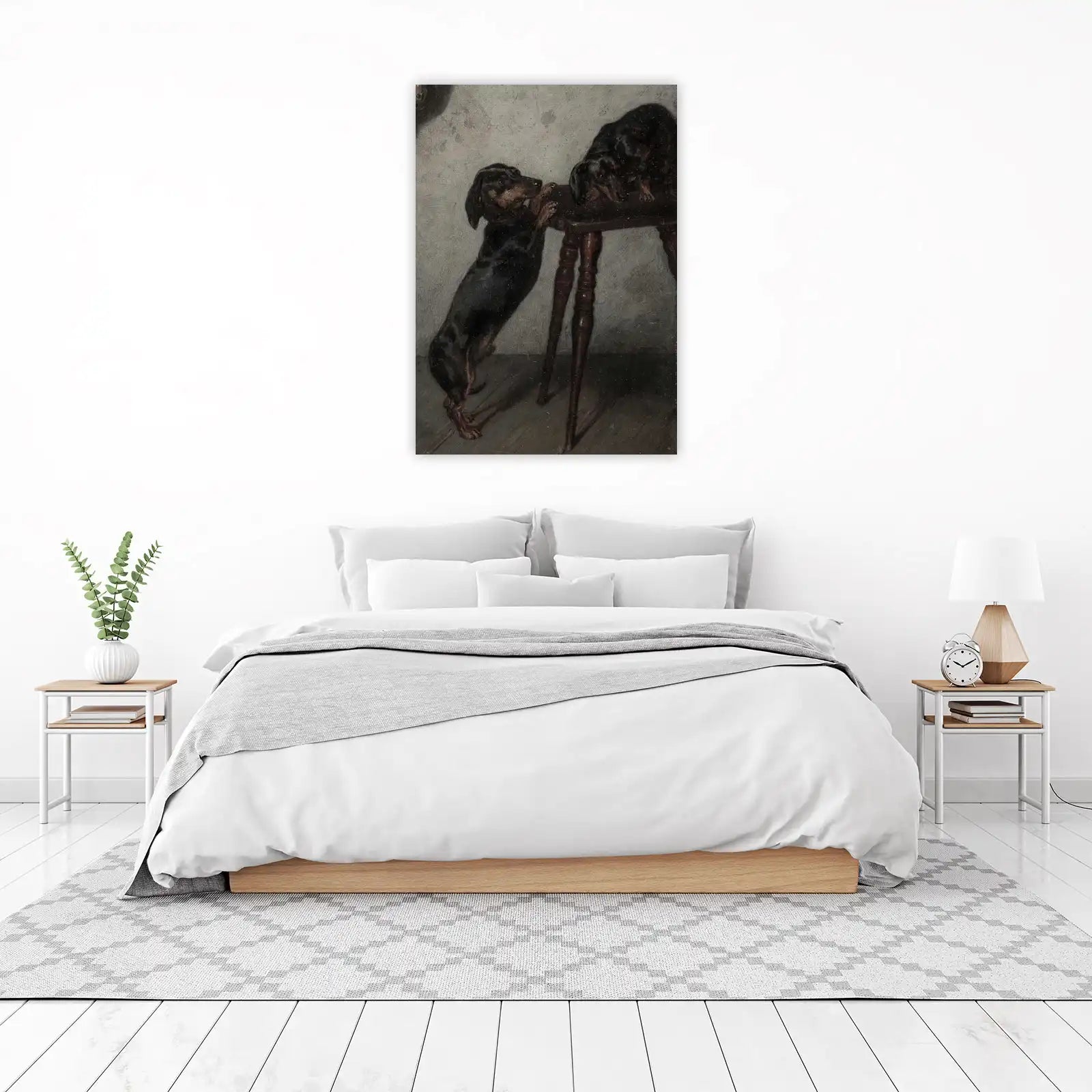 Curious Dachshunds Vintage Art Wall Art