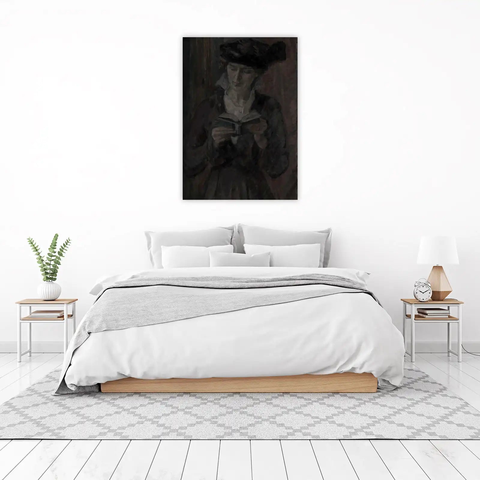 Vintage Woman Reading Book Wall Art