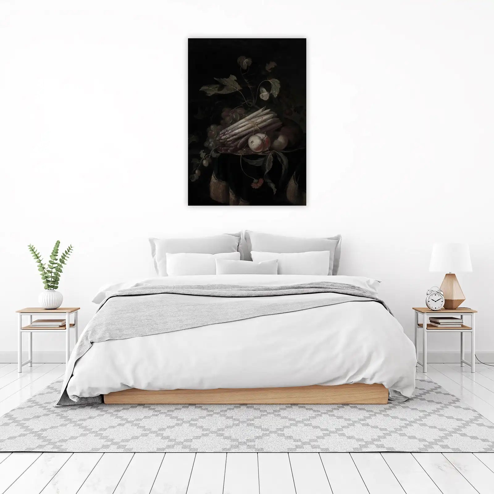 Elegant Still Life Asparagus & Fruit Wall Art